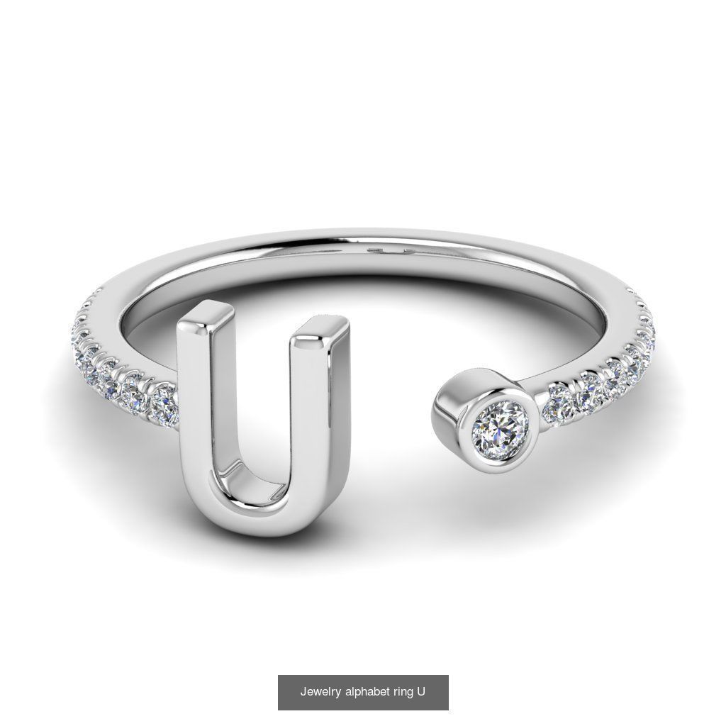 Alphabet Jewelry Rings 3D Model Collection_27