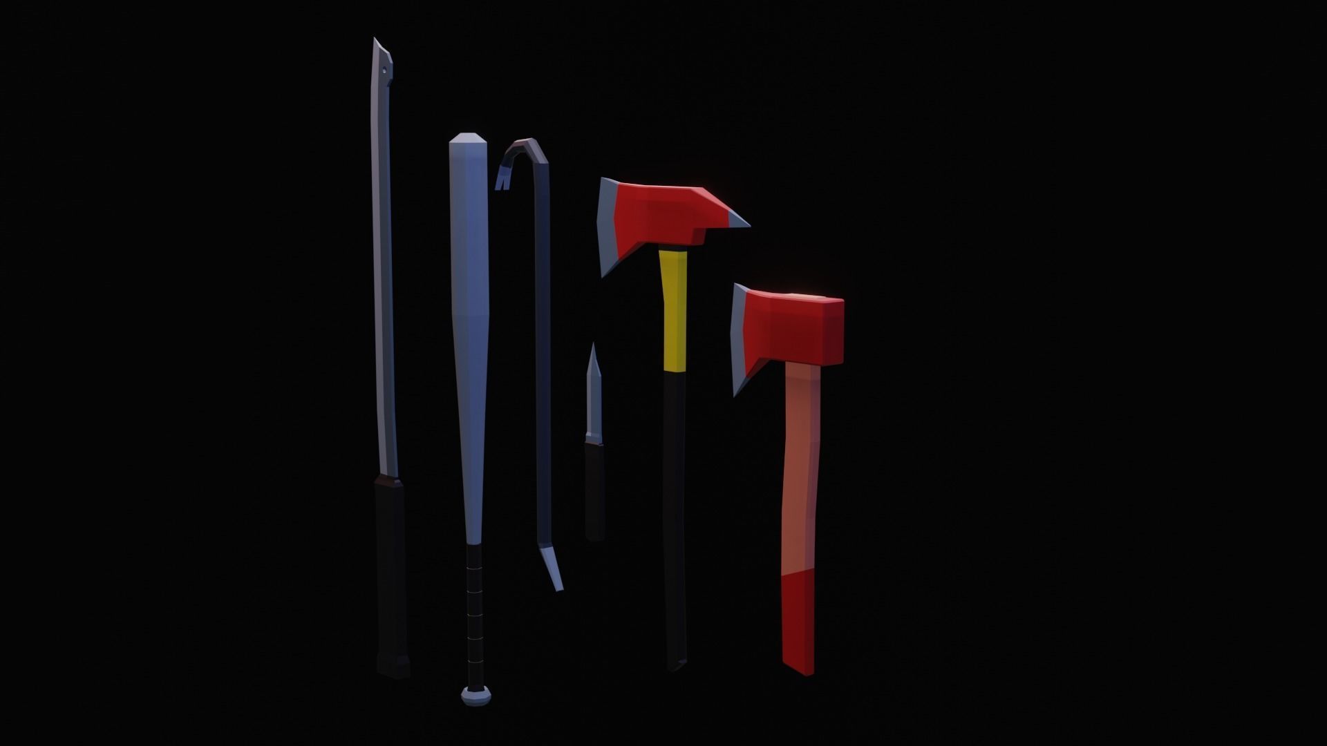 melee low poly weapon pack Low-poly 3D model_1