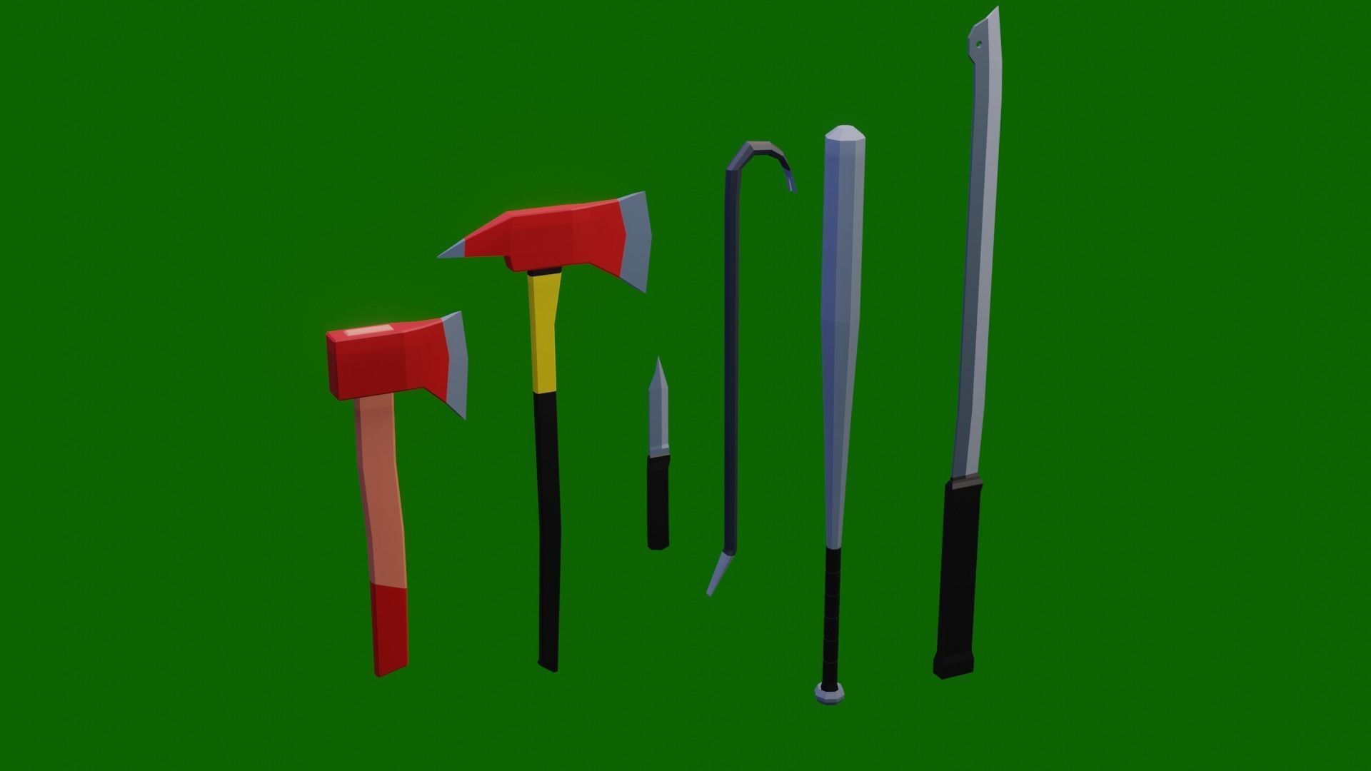 melee low poly weapon pack Low-poly 3D model_2