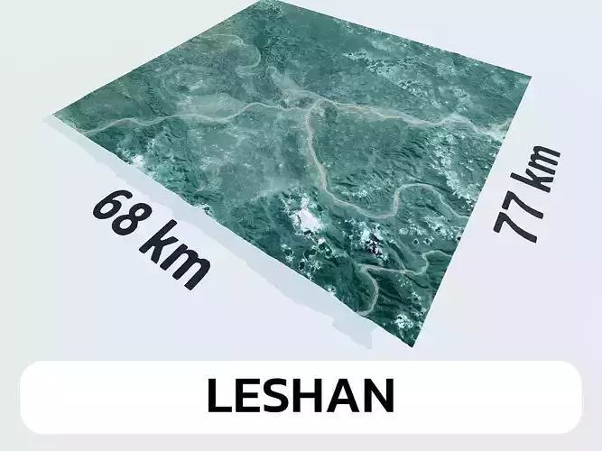 Leshan China City Landscape 3D Model