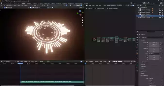 Free Music visualizer for blender Free low-poly 3D model