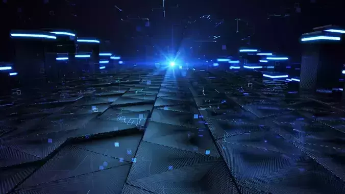 Future Technology Cyberpunk Tunnel