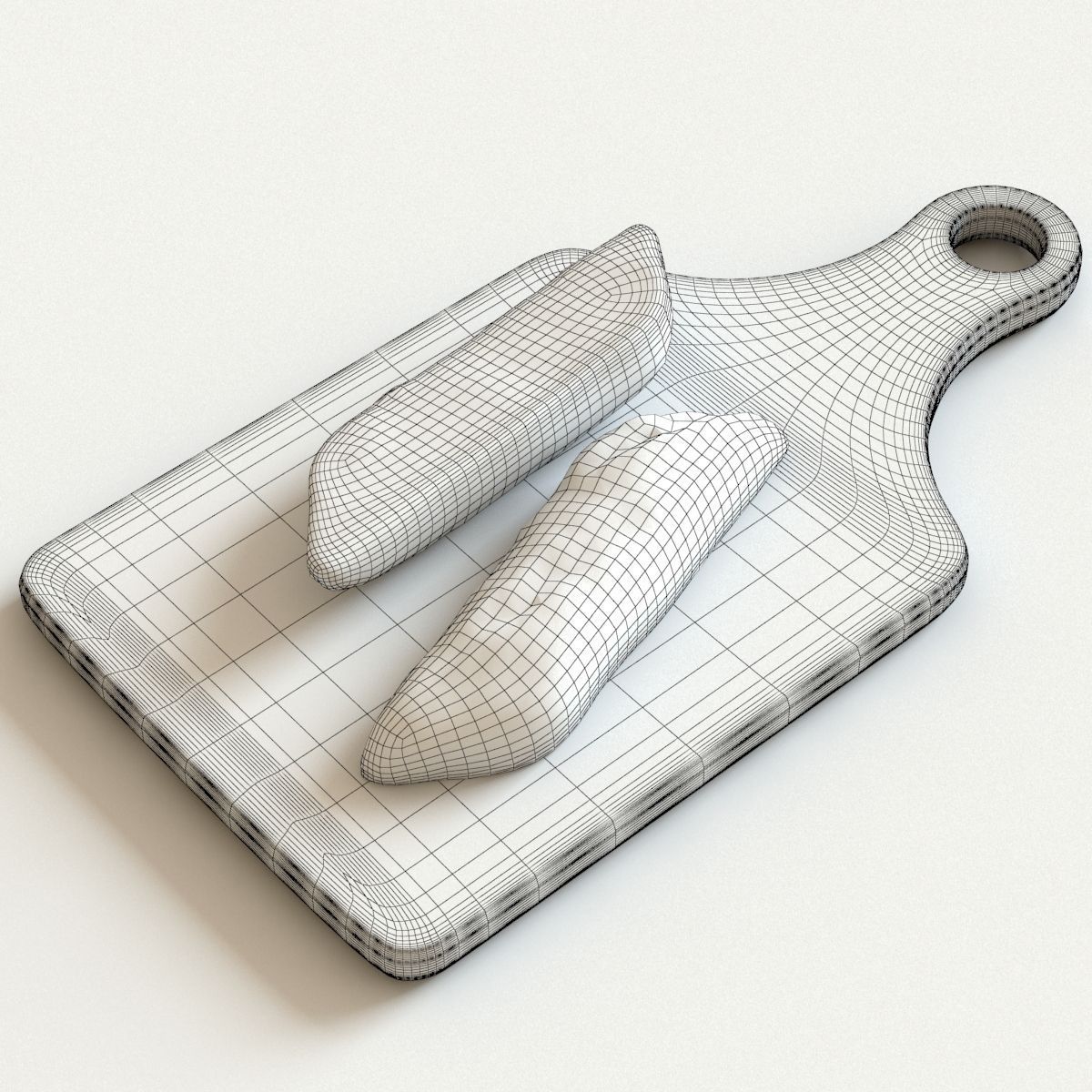 Bread bun Lowpoly Low-poly 3D model_1