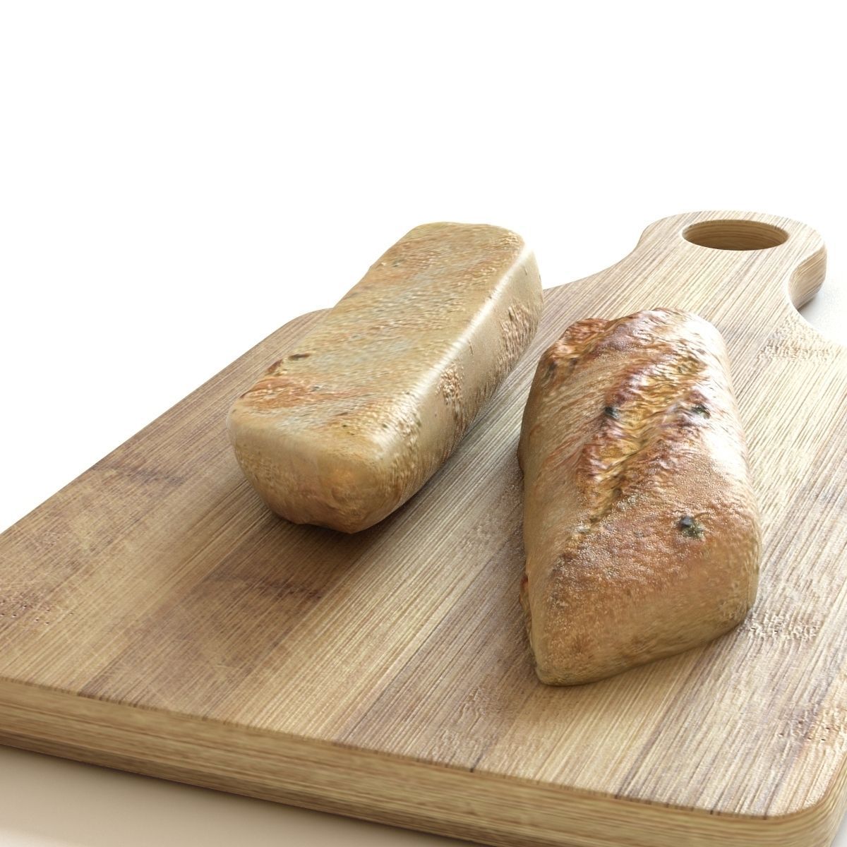 Bread bun Lowpoly Low-poly 3D model_2