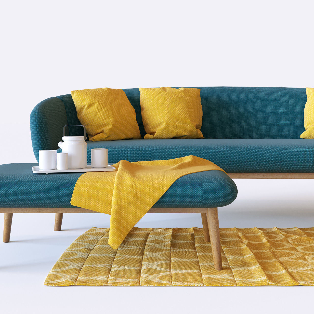 Sofa and armchair 3D model_6