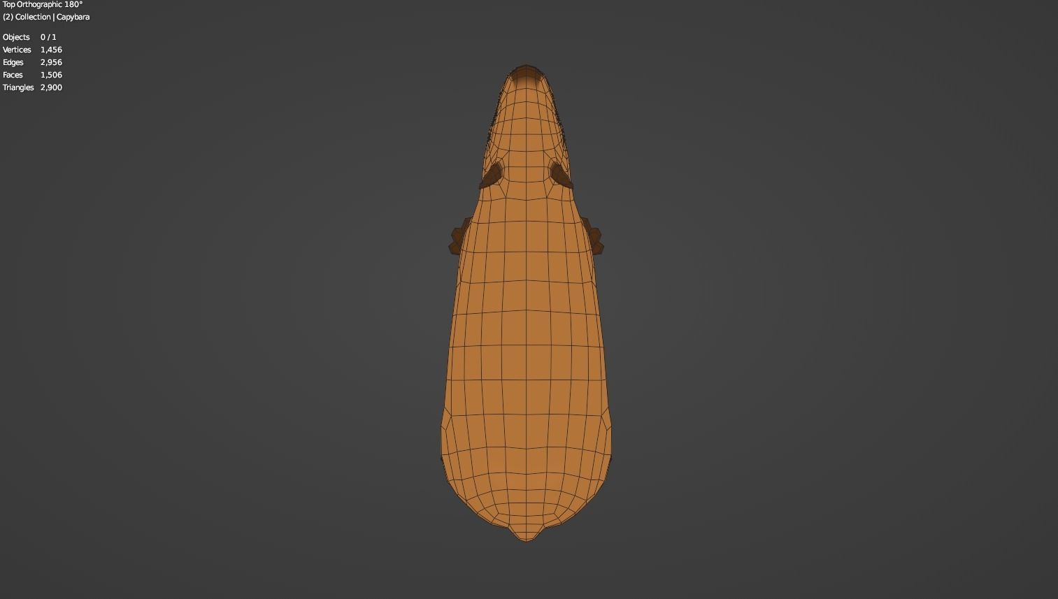 Capybara Cartoon Low-poly 3D Model Low-poly 3D model_9