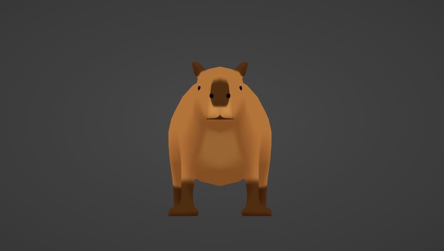 Capybara Cartoon Low-poly 3D Model Low-poly 3D model_6