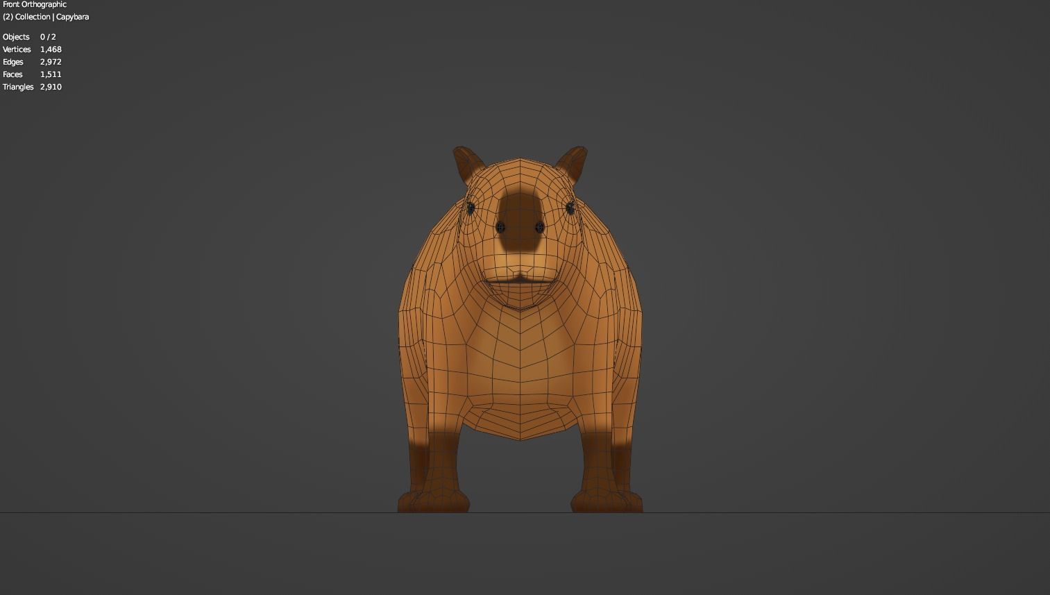 Capybara Cartoon Low-poly 3D Model Low-poly 3D model_7