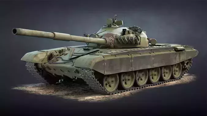 T-72A Tank Low-poly 3D model