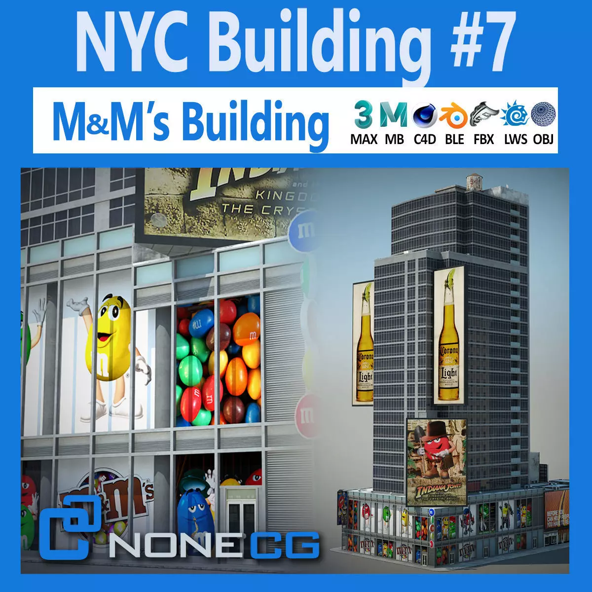 NYC Building M Ms Low-poly 3D model_0