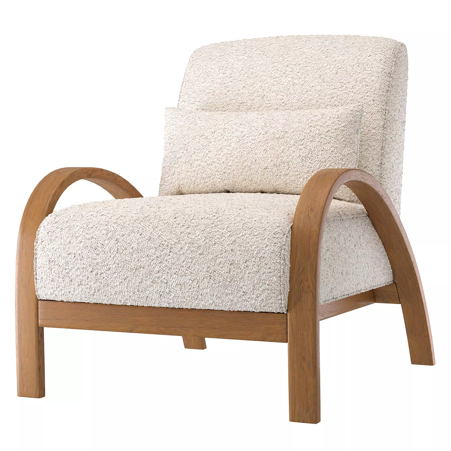 Boucle Bentwood Armchair 3D model