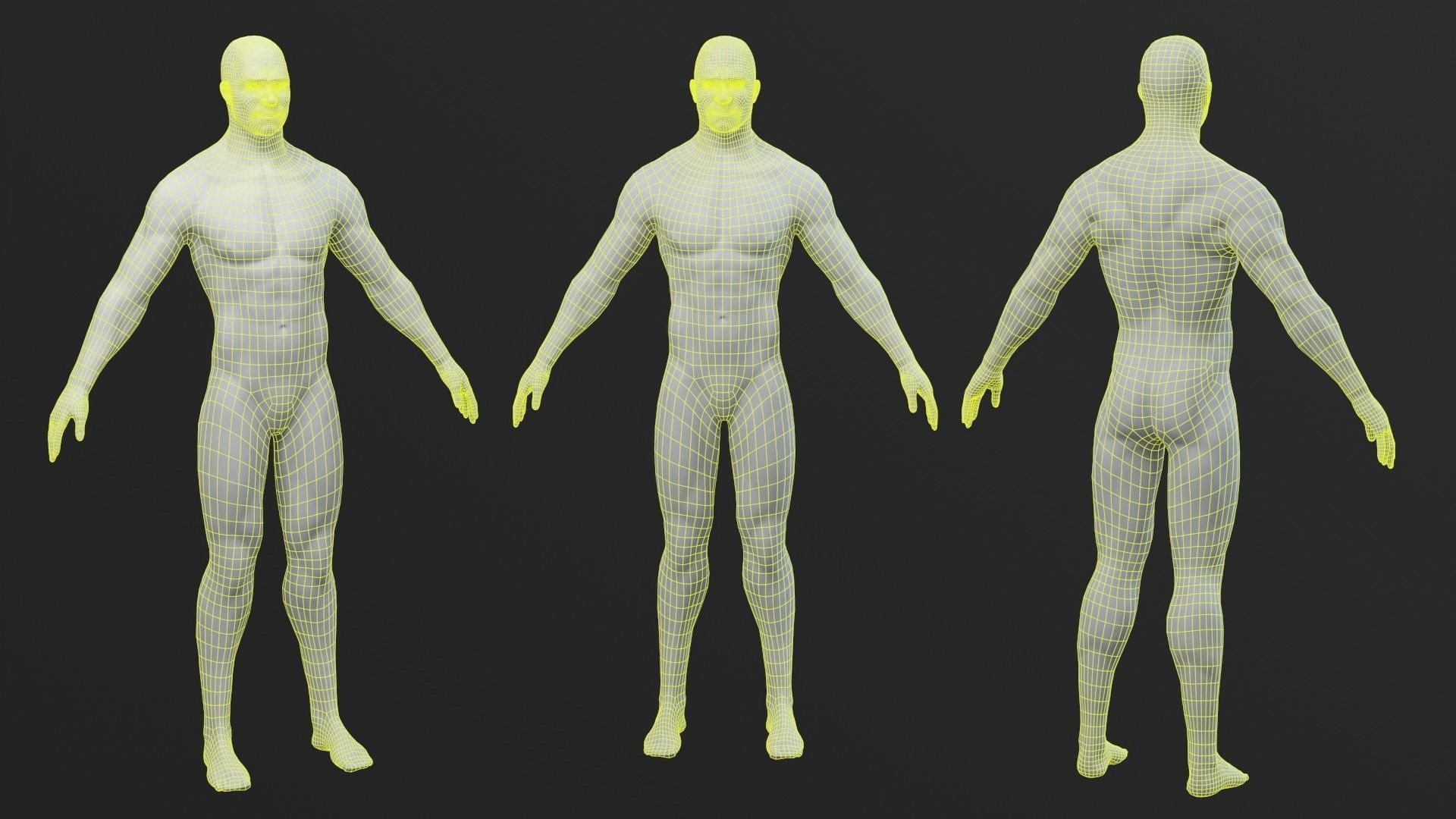 Male Character Base Mesh Free low-poly 3D model_6