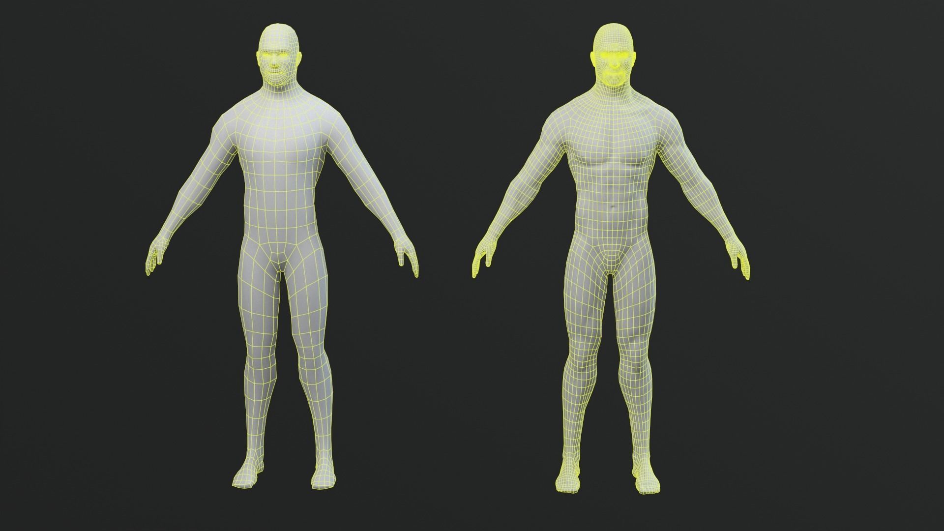 Male Character Base Mesh Free low-poly 3D model_2