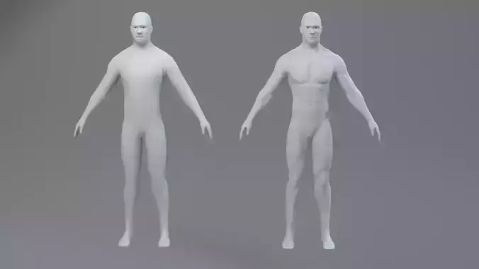 Male Character Base Mesh Free low-poly 3D model