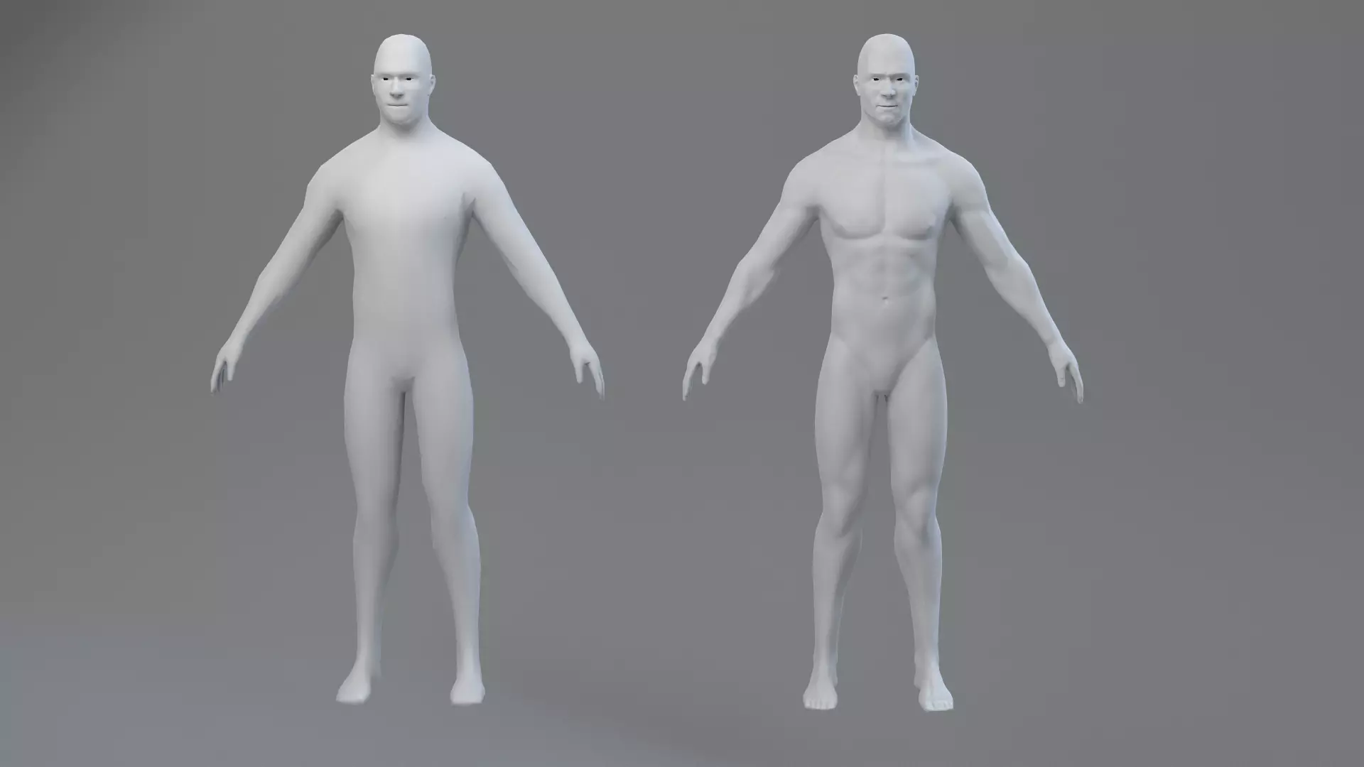 Male Character Base Mesh Free low-poly 3D model_0