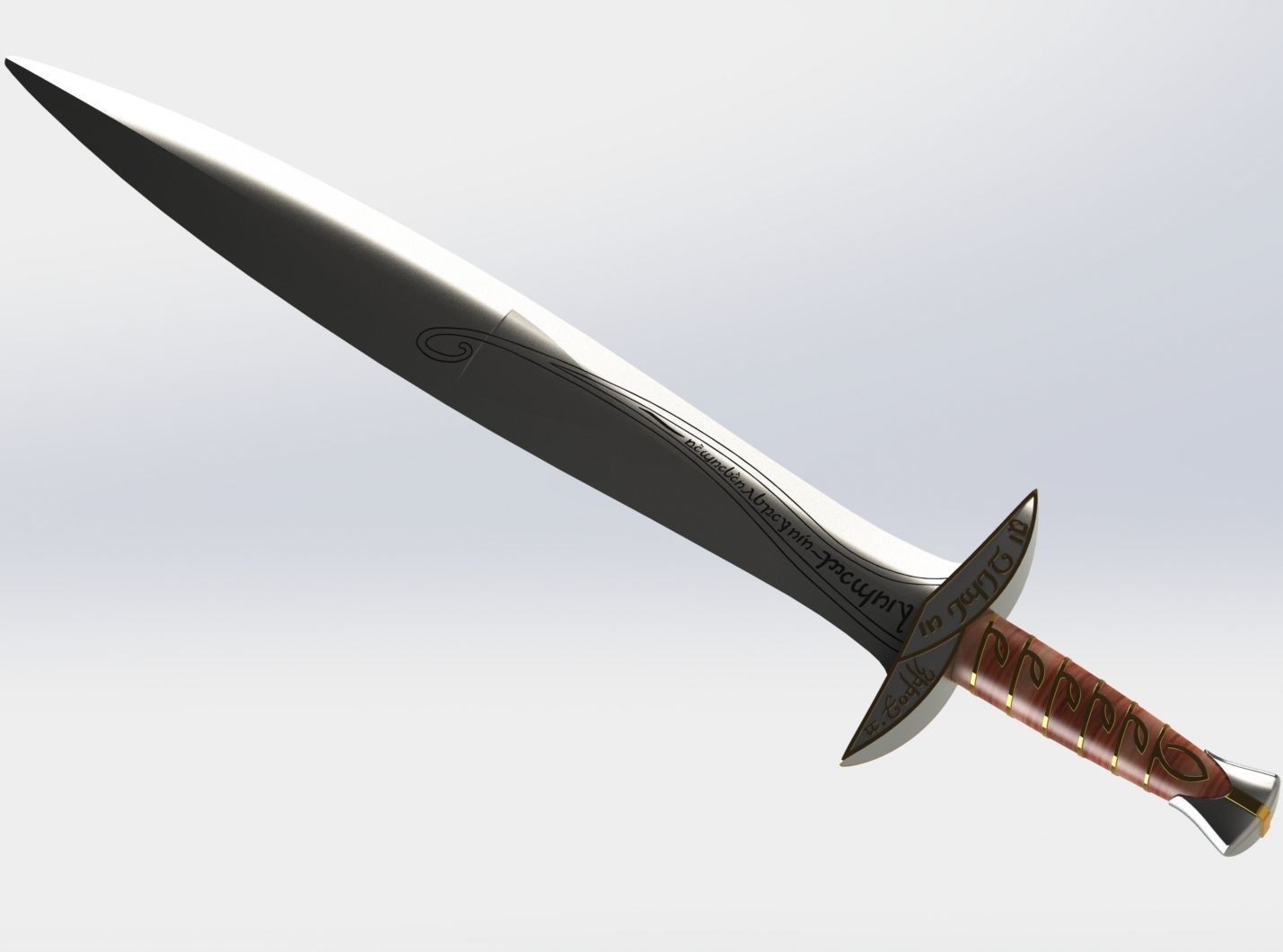 Sting Blade Lord of the Rings 3D print model_4