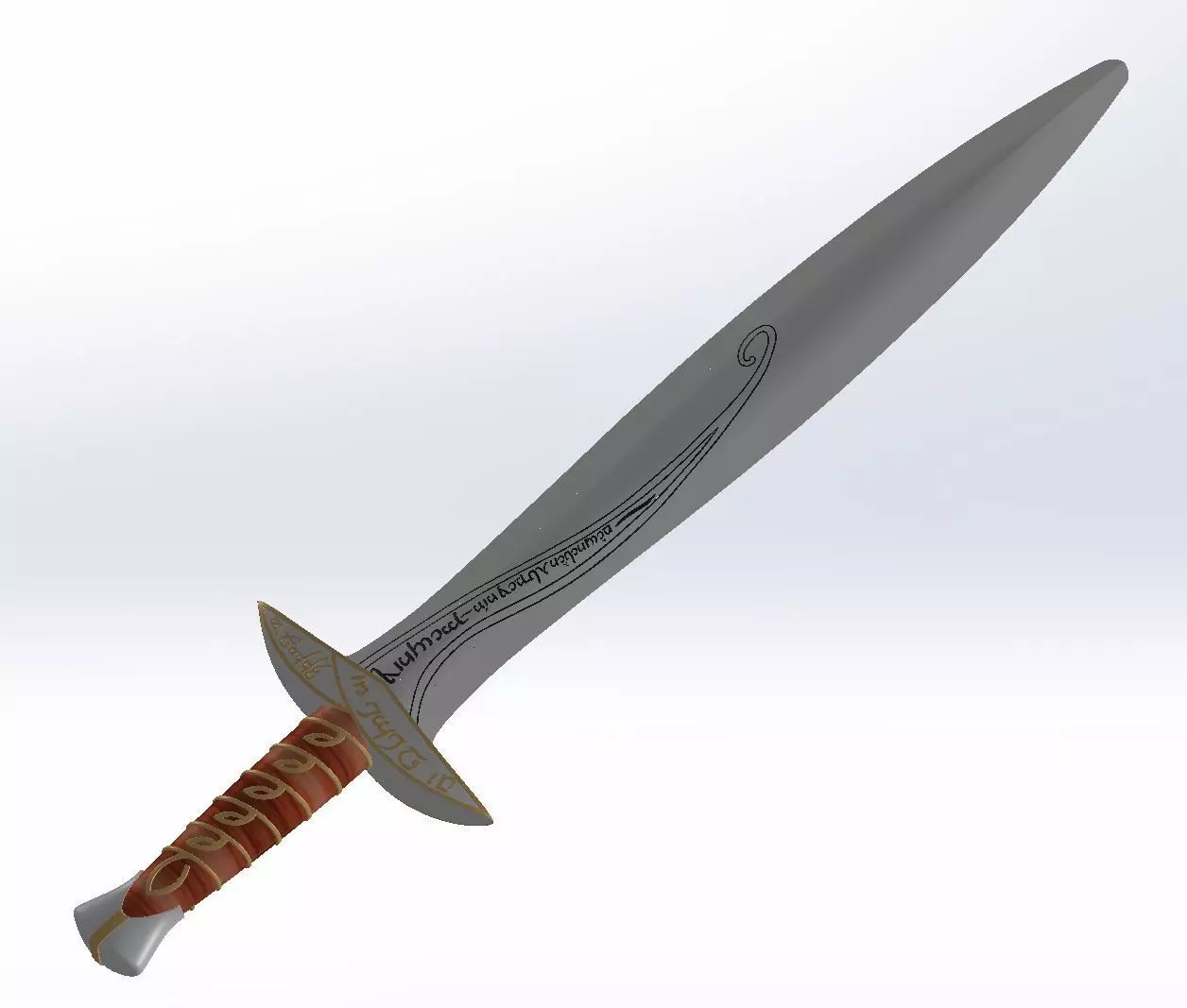 Sting Blade Lord of the Rings 3D print model_0