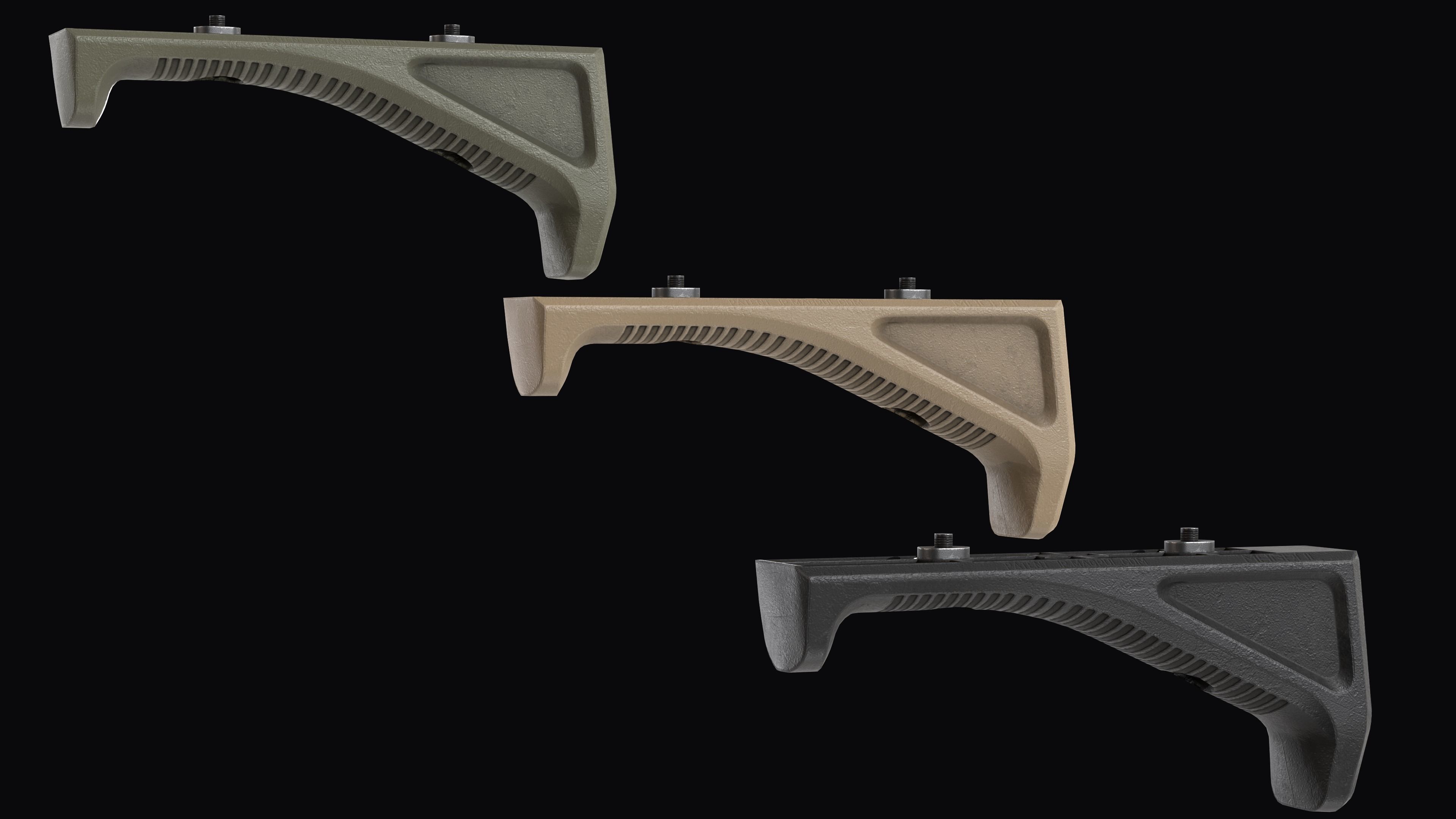 Fore grip Magpul AFG Angled M-Lok System Low-poly 3D model_2