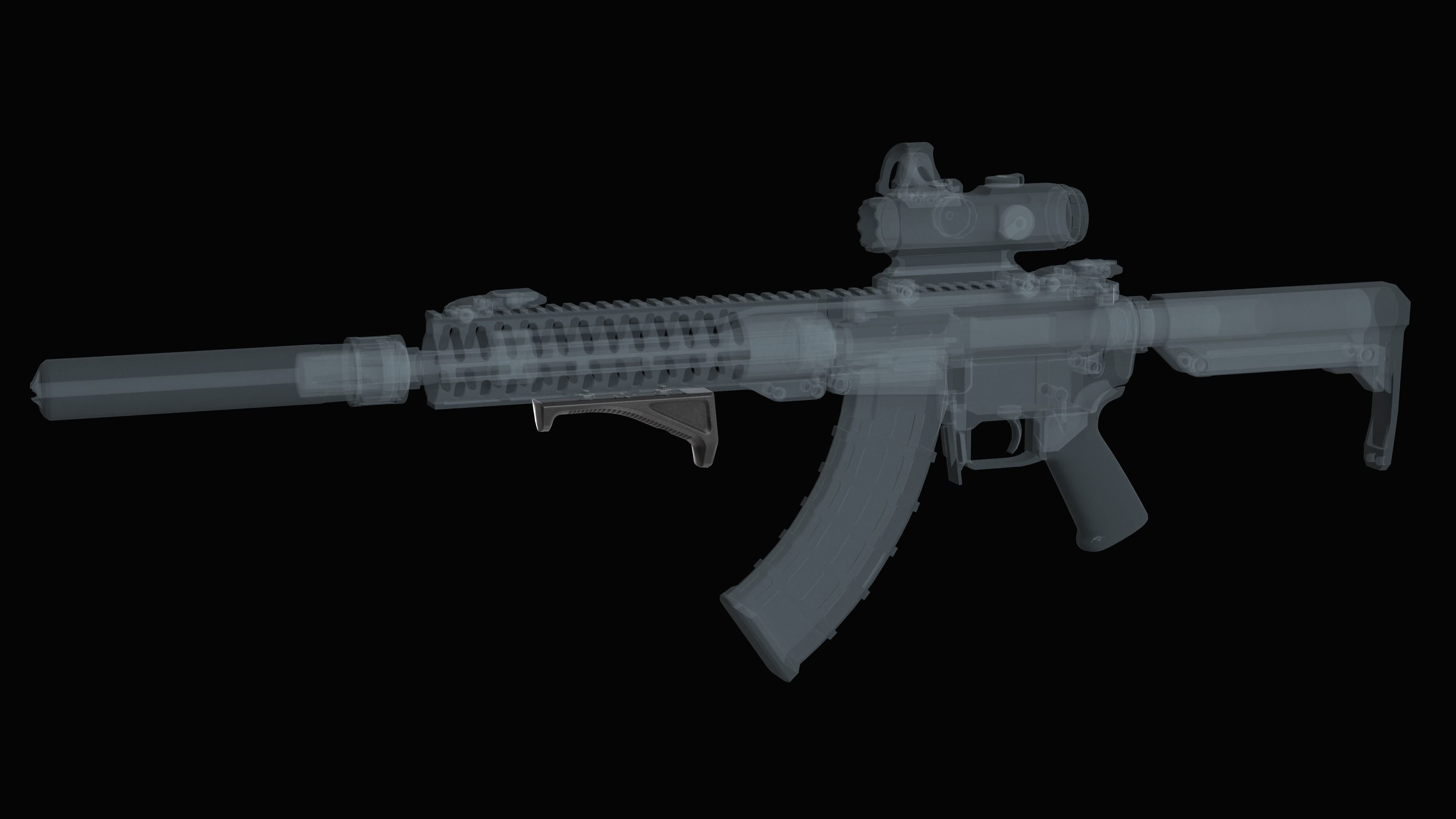 Fore grip Magpul AFG Angled M-Lok System Low-poly 3D model_4