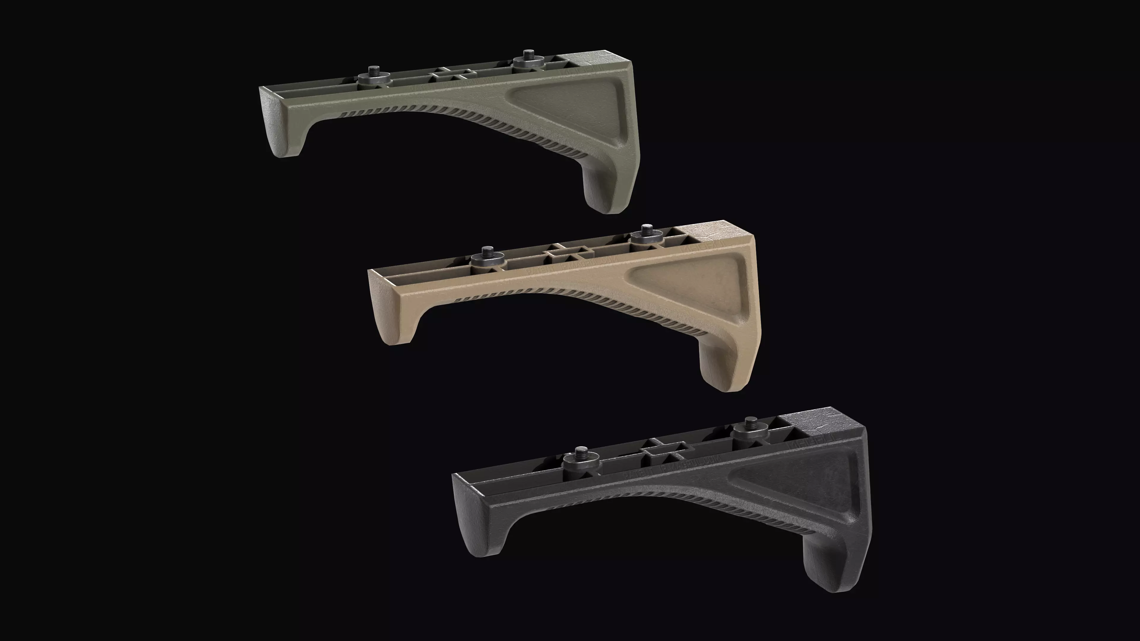 Fore grip Magpul AFG Angled M-Lok System Low-poly 3D model_0