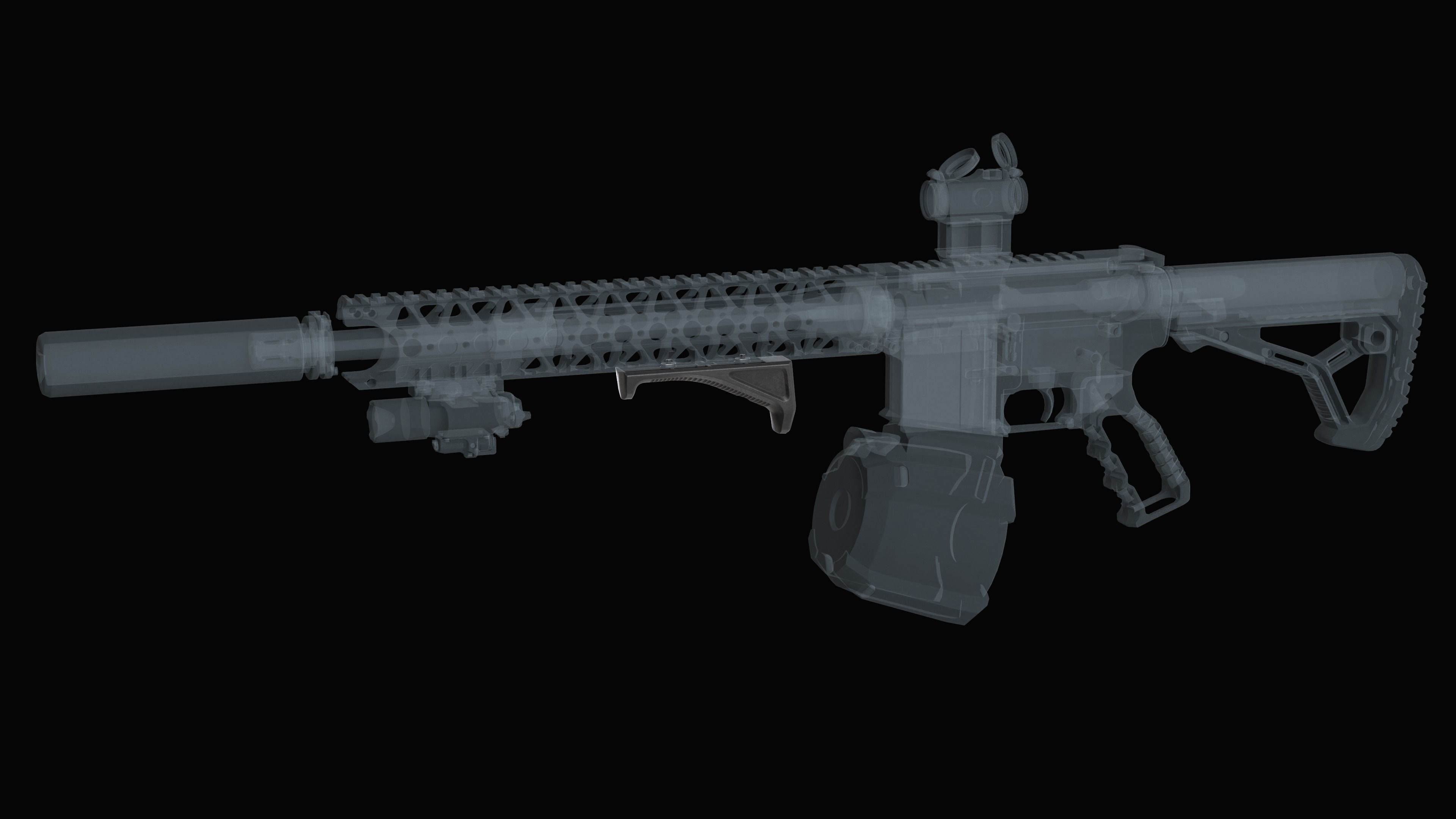 Fore grip Magpul AFG Angled M-Lok System Low-poly 3D model_3