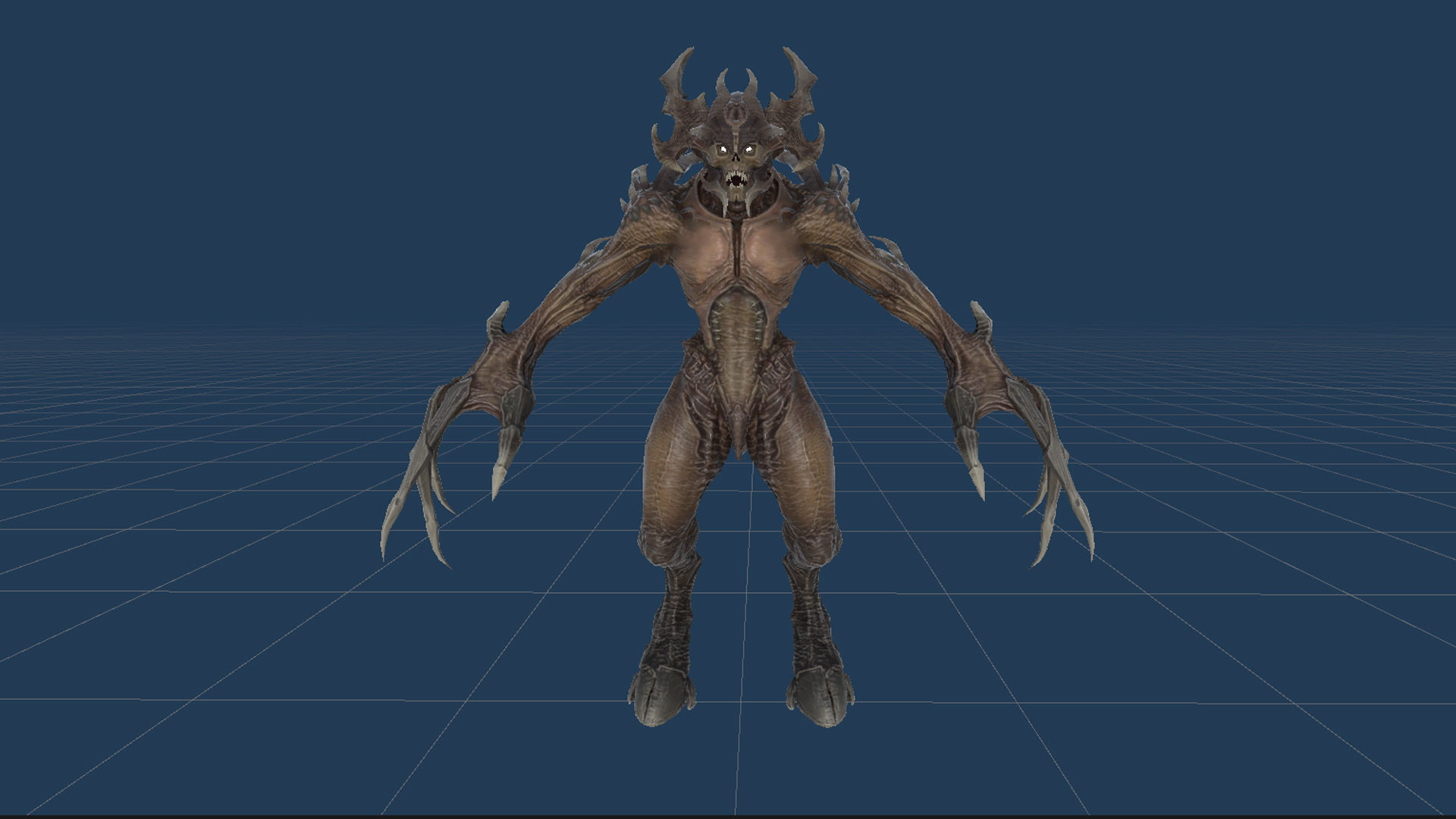 Archdemon alien creature with claws and horns Low-poly 3D model_28