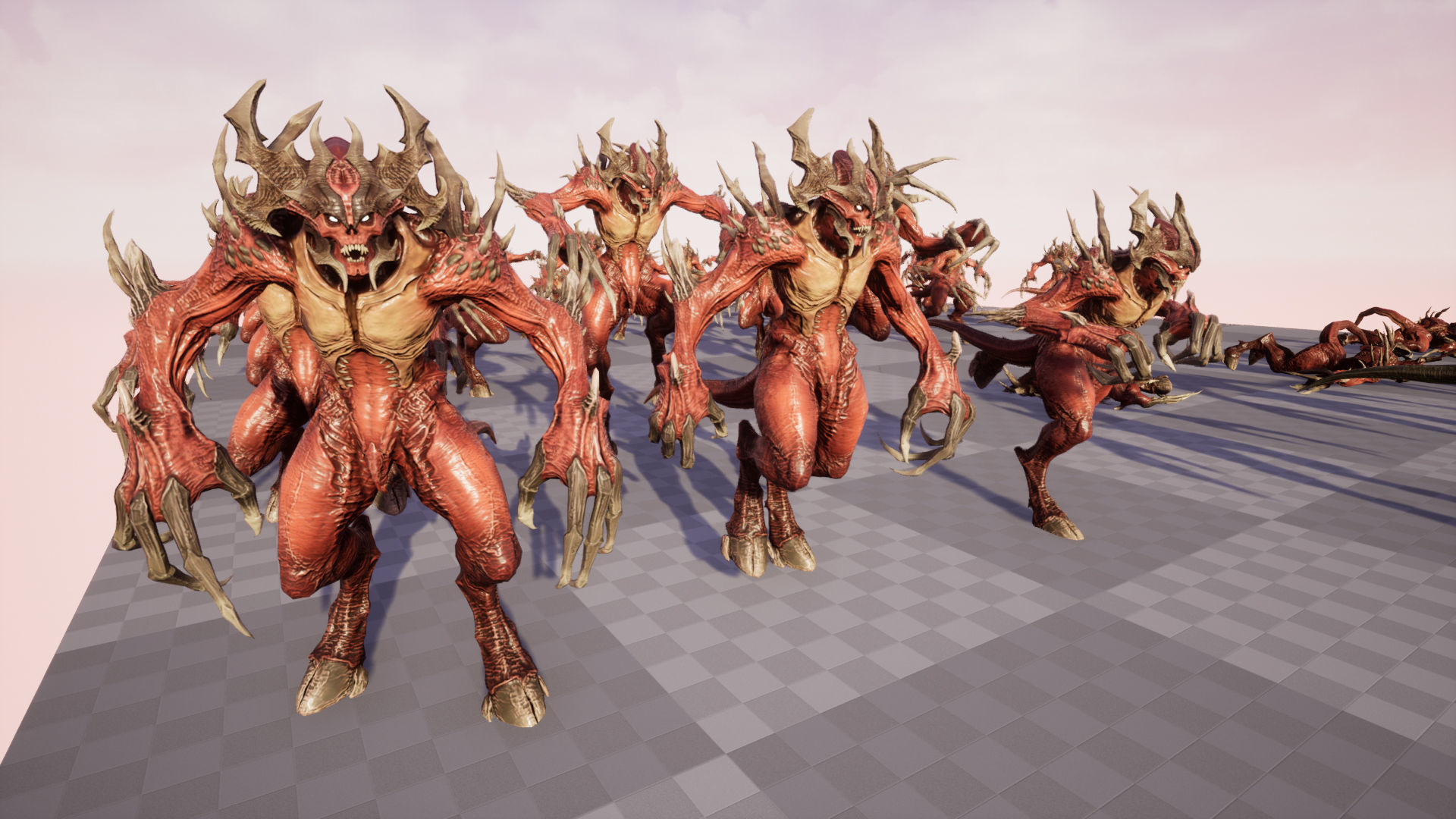 Archdemon alien creature with claws and horns Low-poly 3D model_22