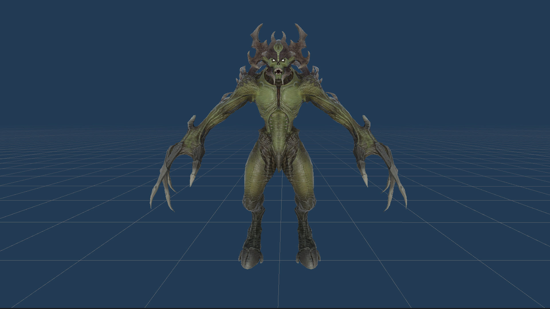 Archdemon alien creature with claws and horns Low-poly 3D model_30