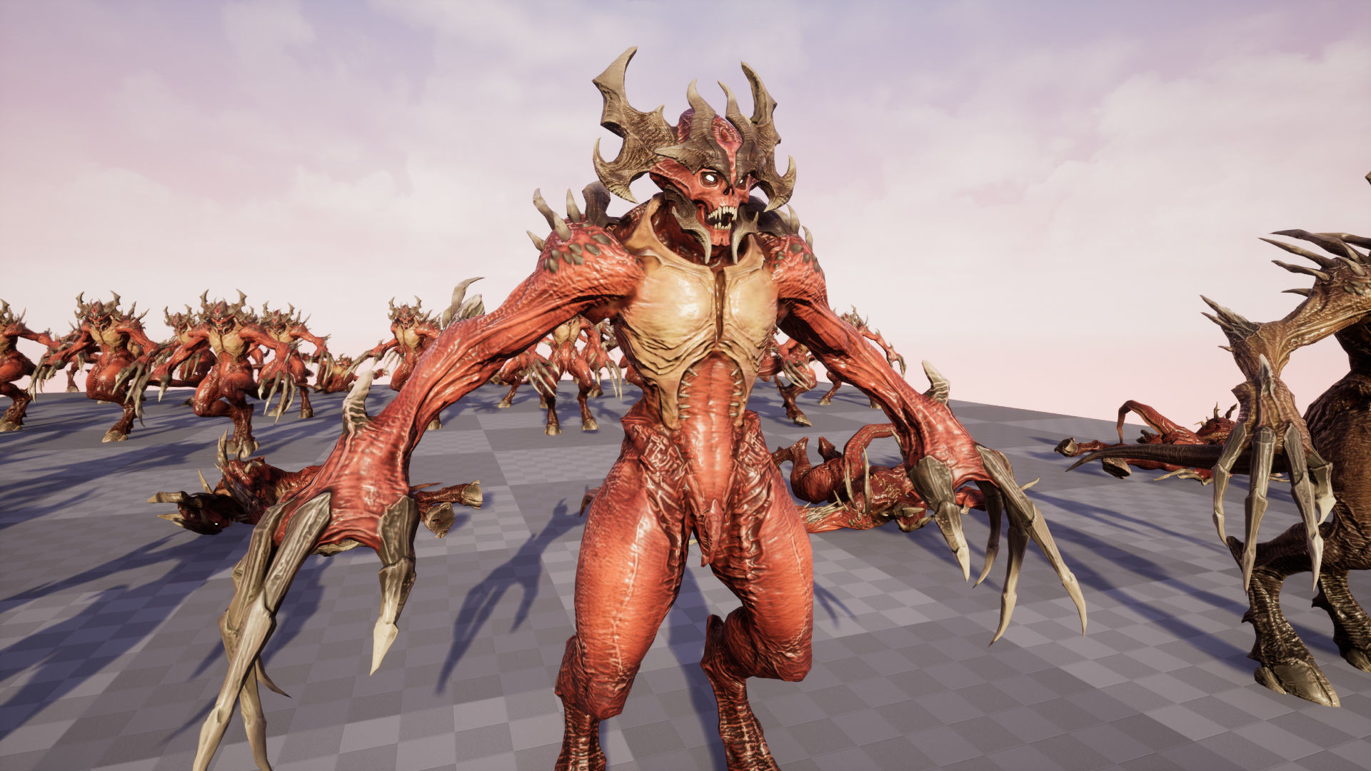 Archdemon alien creature with claws and horns Low-poly 3D model_27