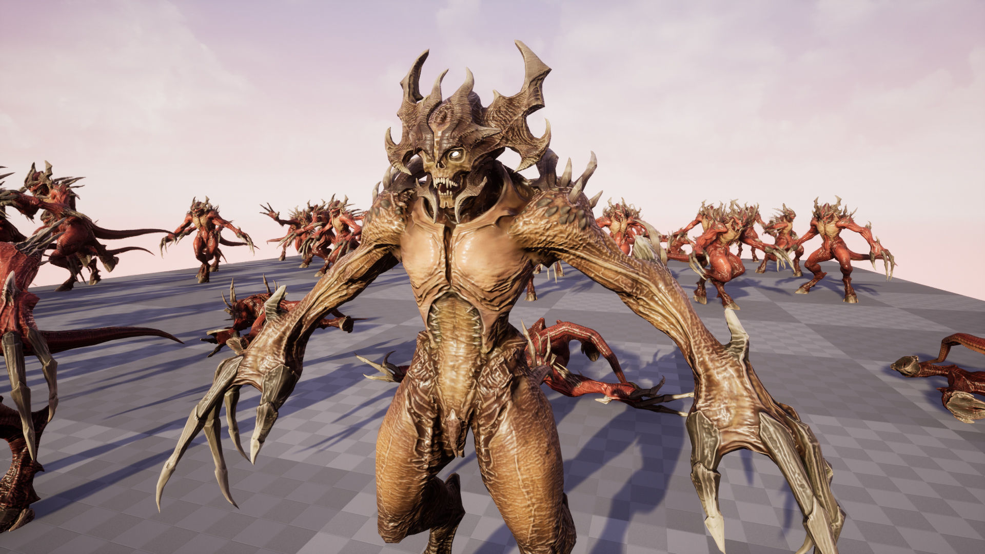 Archdemon alien creature with claws and horns Low-poly 3D model_25