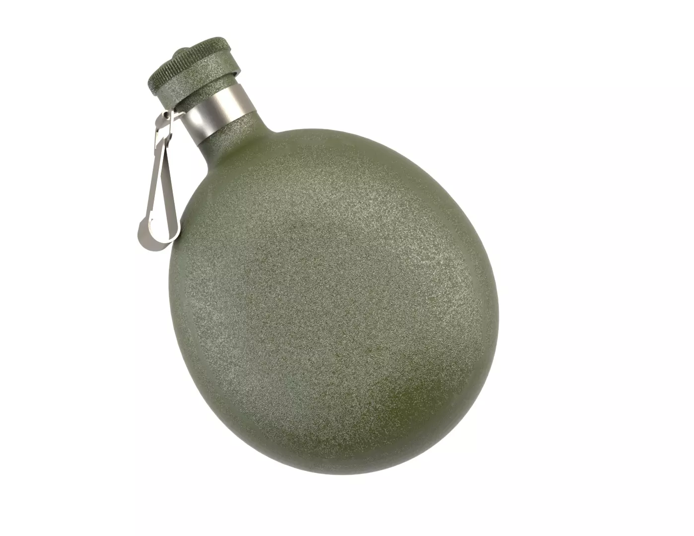 Military metal water bottle 3D model_0