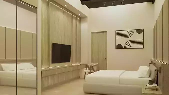 Studio Apartment Room 3D model