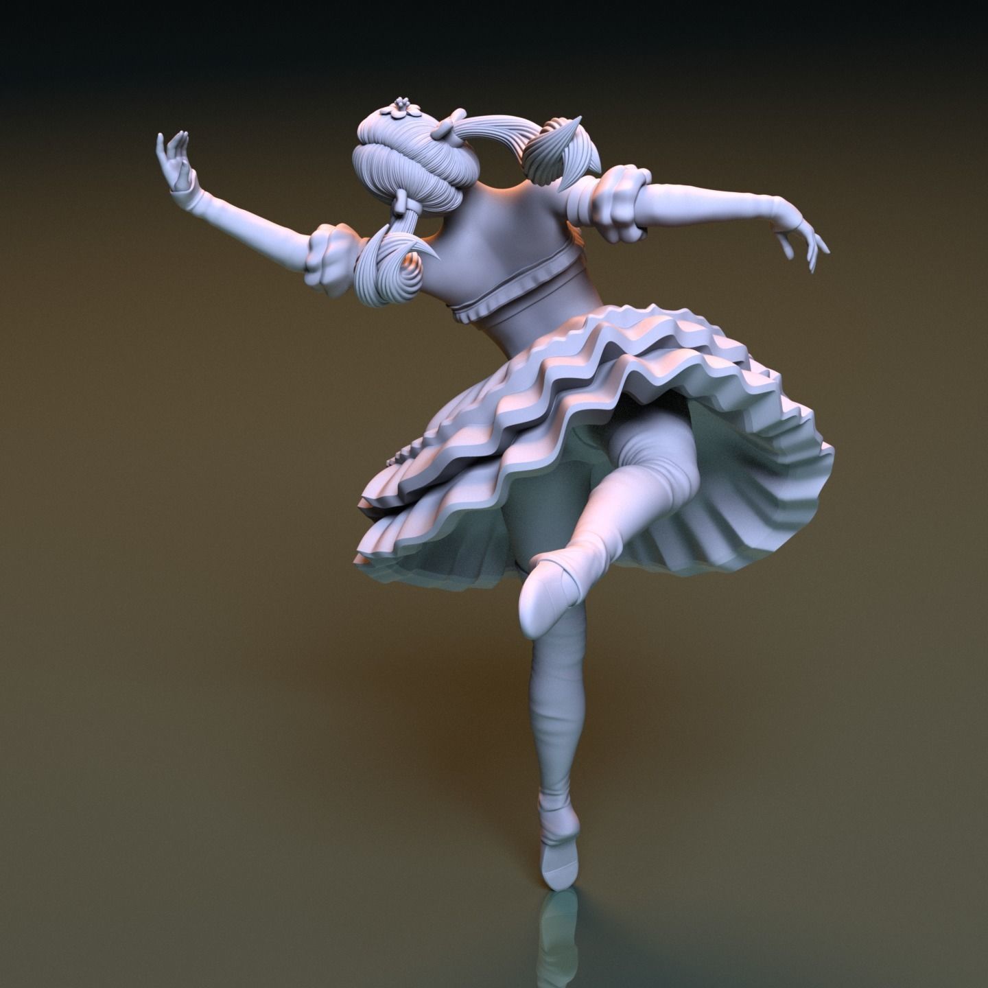 BALLET GIRL IN THE WOODS DIORAMA 3D print model_4