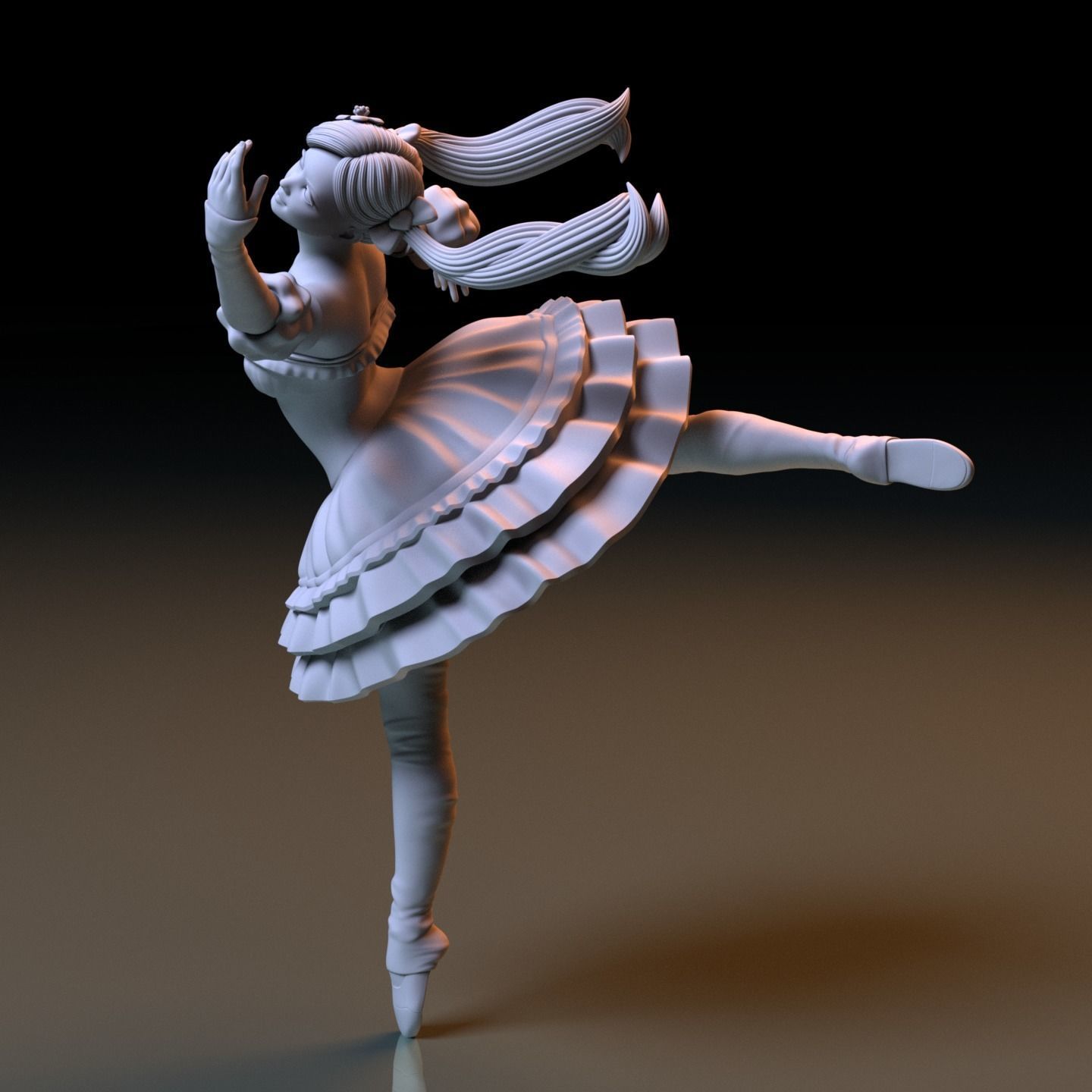 BALLET GIRL IN THE WOODS DIORAMA 3D print model_3