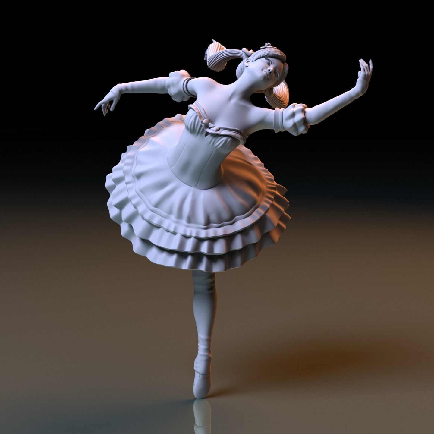 BALLET GIRL IN THE WOODS DIORAMA 3D print model_2