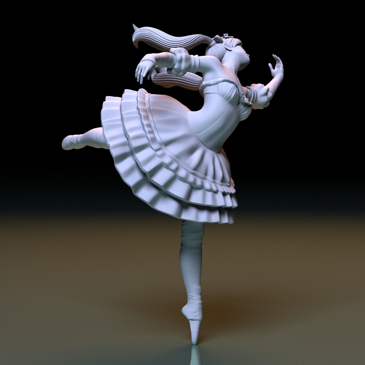 BALLET GIRL IN THE WOODS DIORAMA 3D print model_5
