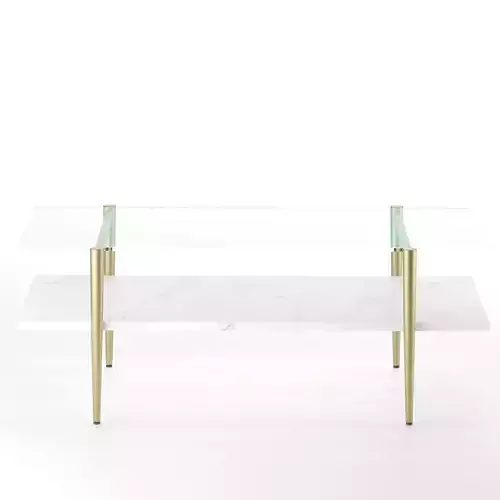 Mid-Century Art Display Marble Coffee Table