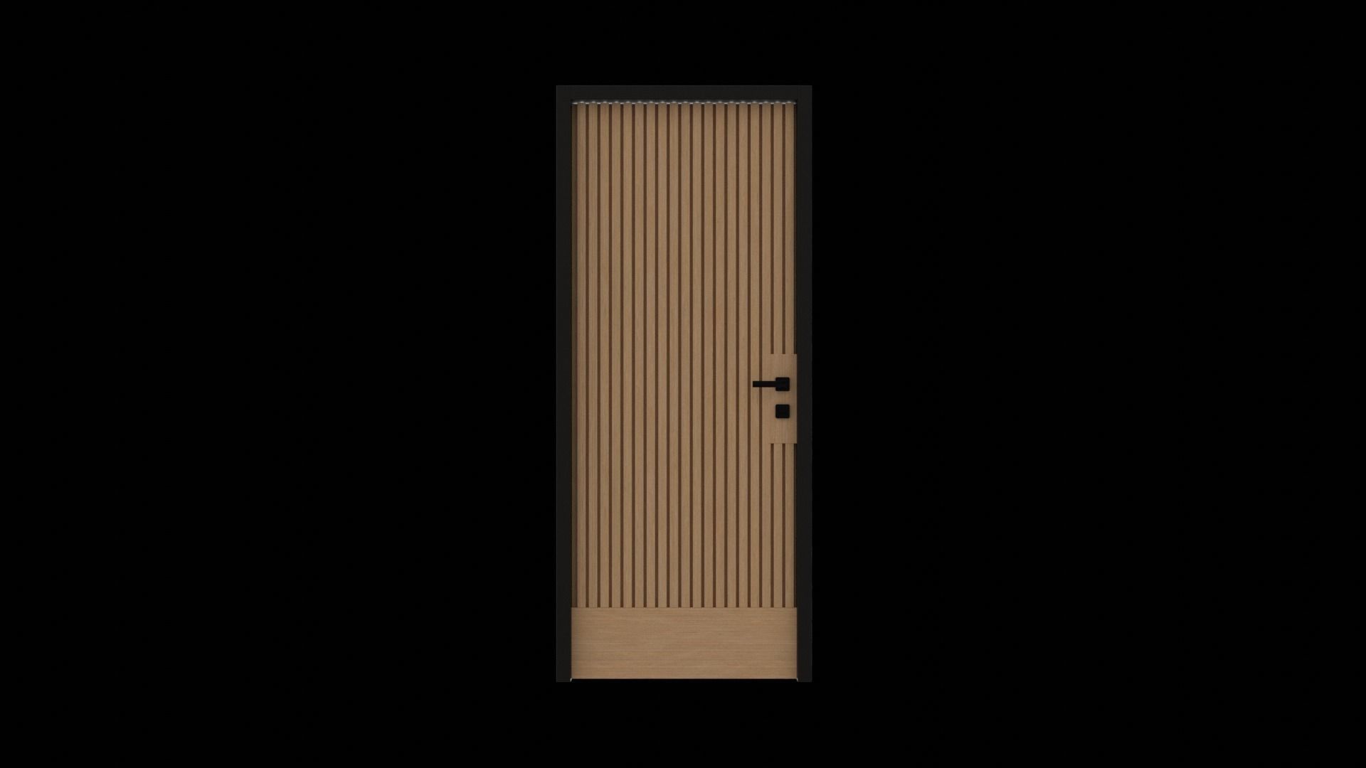 Sustainable Wood Grooved Panel Door 3D model_5