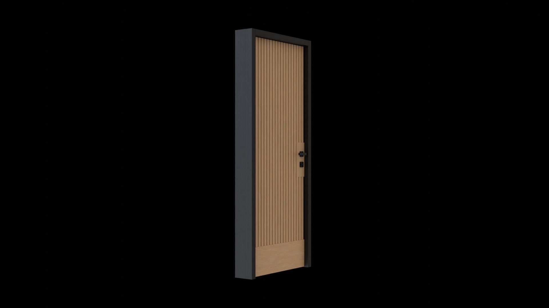 Sustainable Wood Grooved Panel Door 3D model_6