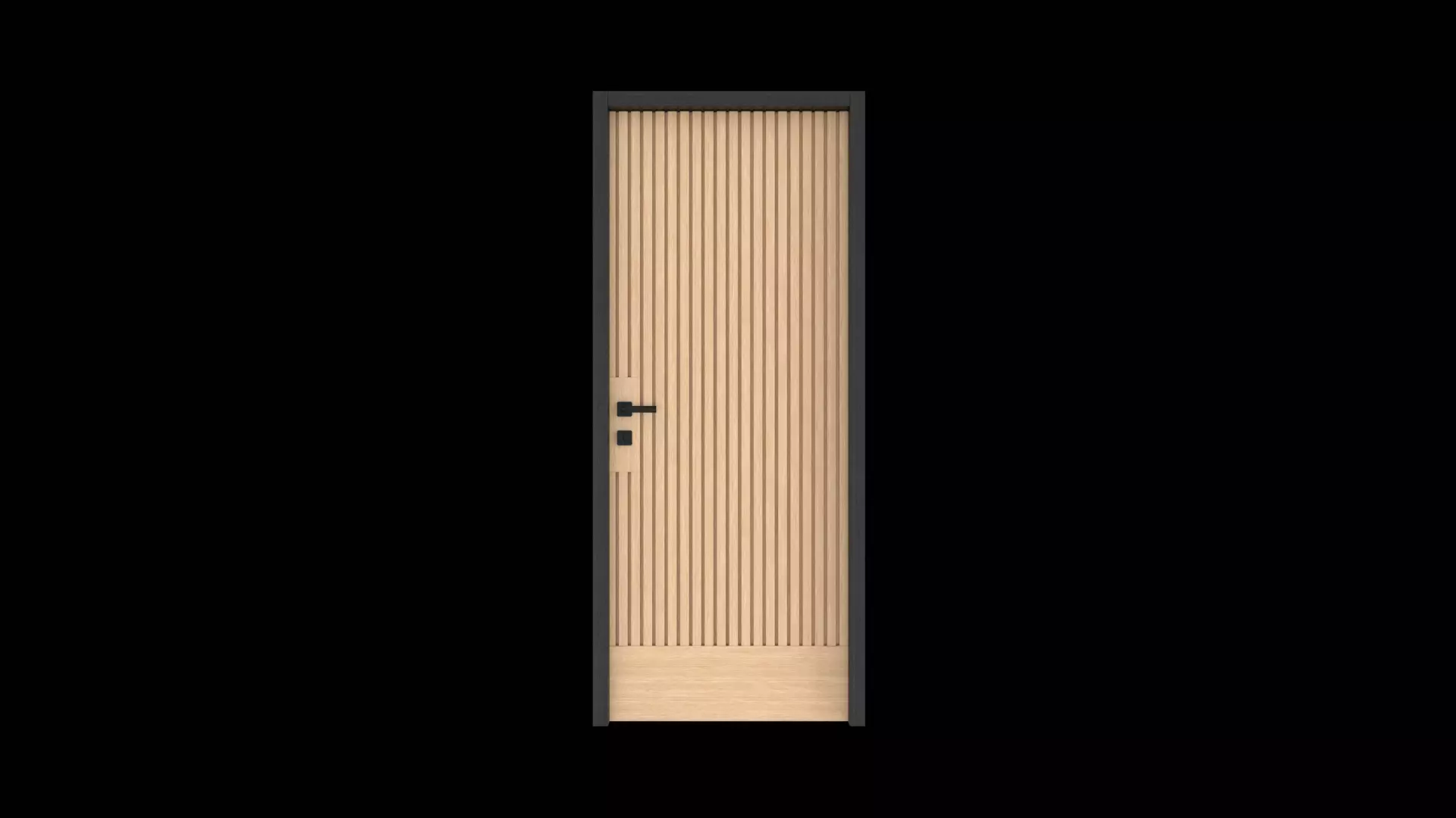 Sustainable Wood Grooved Panel Door 3D model_0
