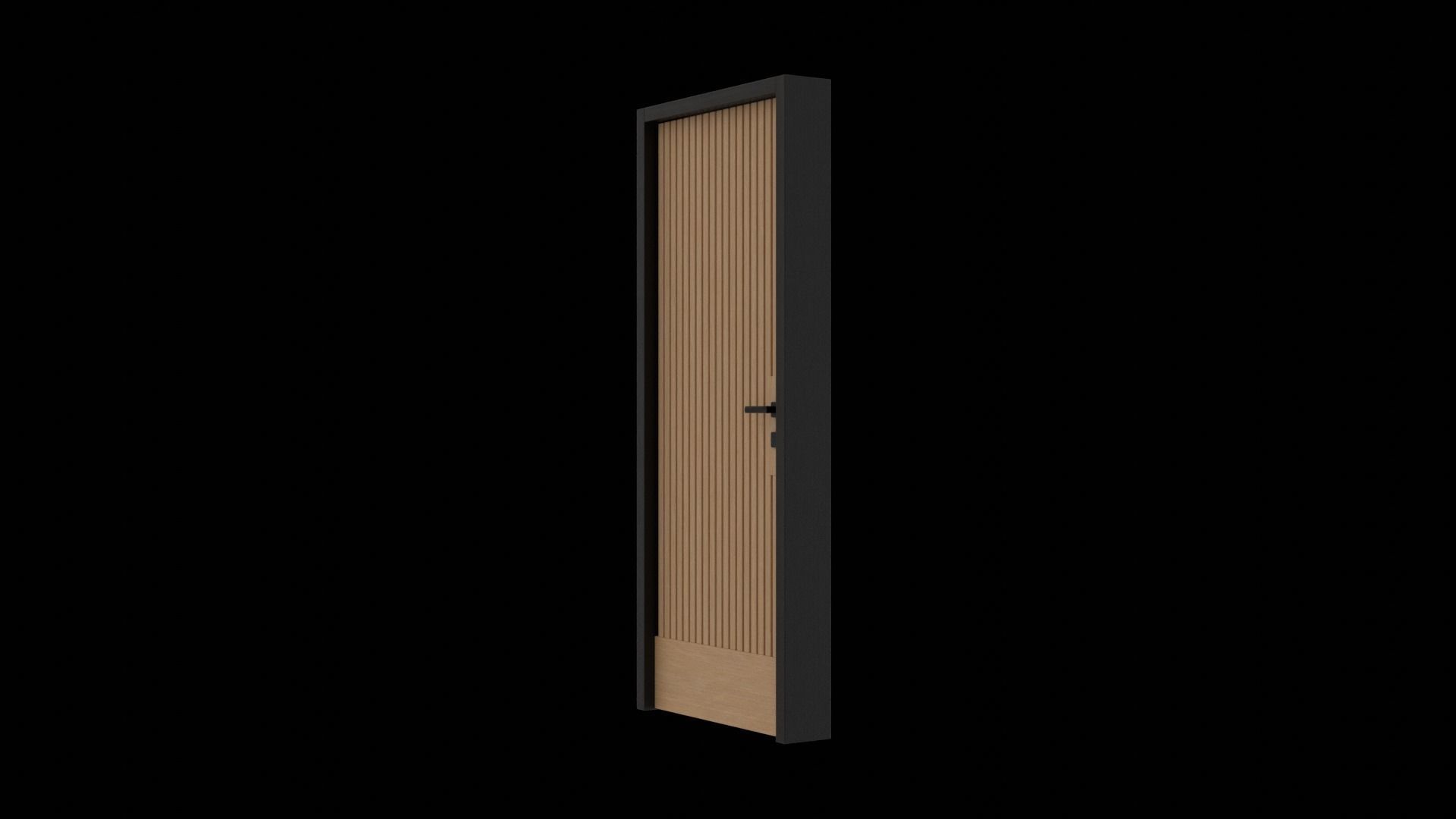 Sustainable Wood Grooved Panel Door 3D model_4