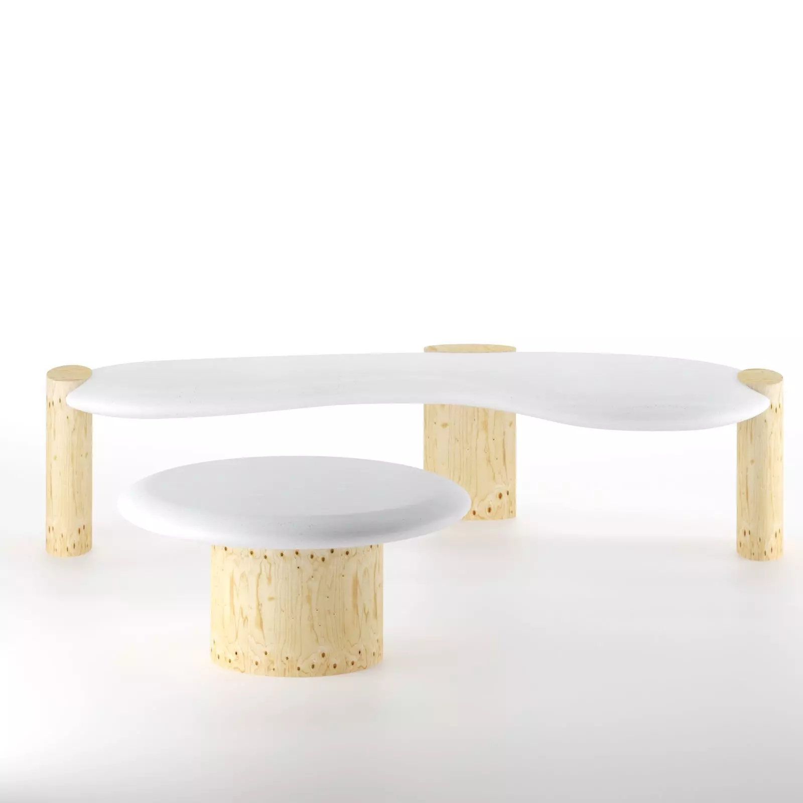 sassolino burl wood nesting side tables by athena calderone 3D model_0