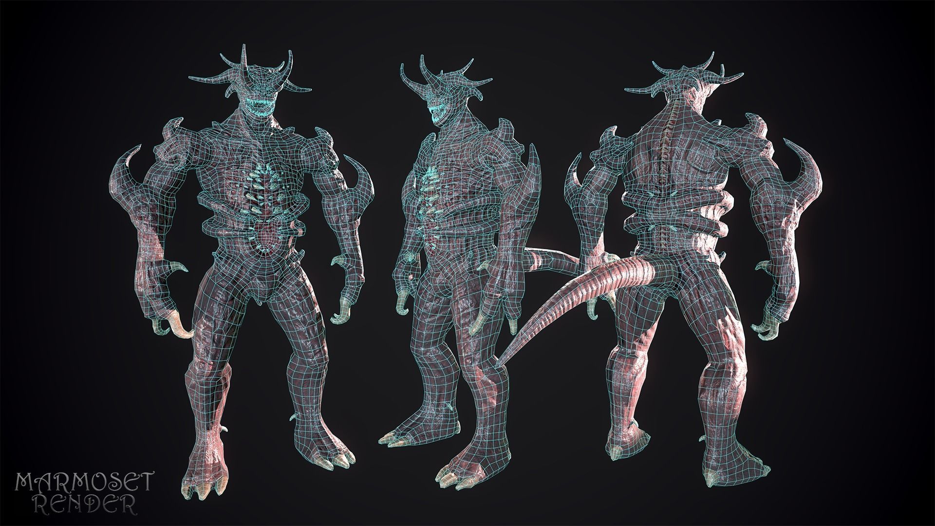 Infernal Demon Low-poly 3D model_3