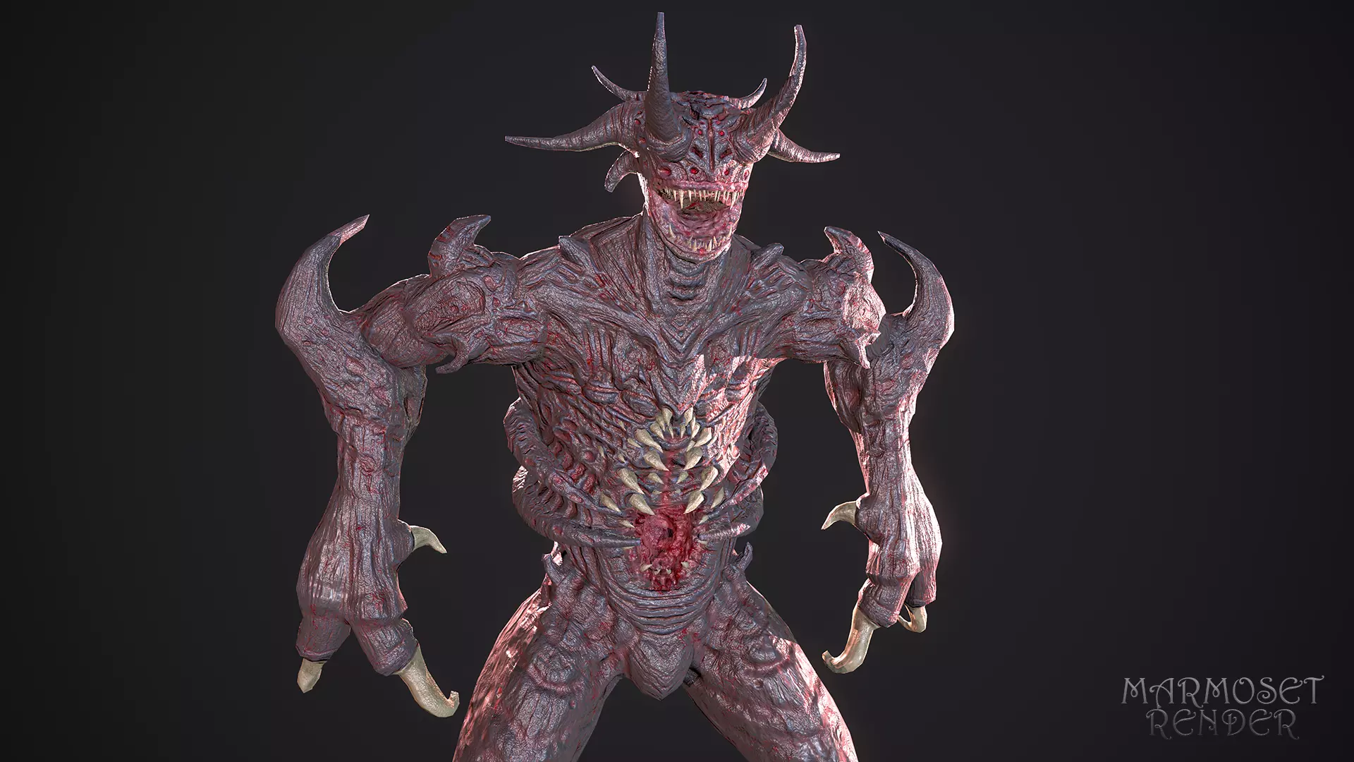 Infernal Demon Low-poly 3D model_0