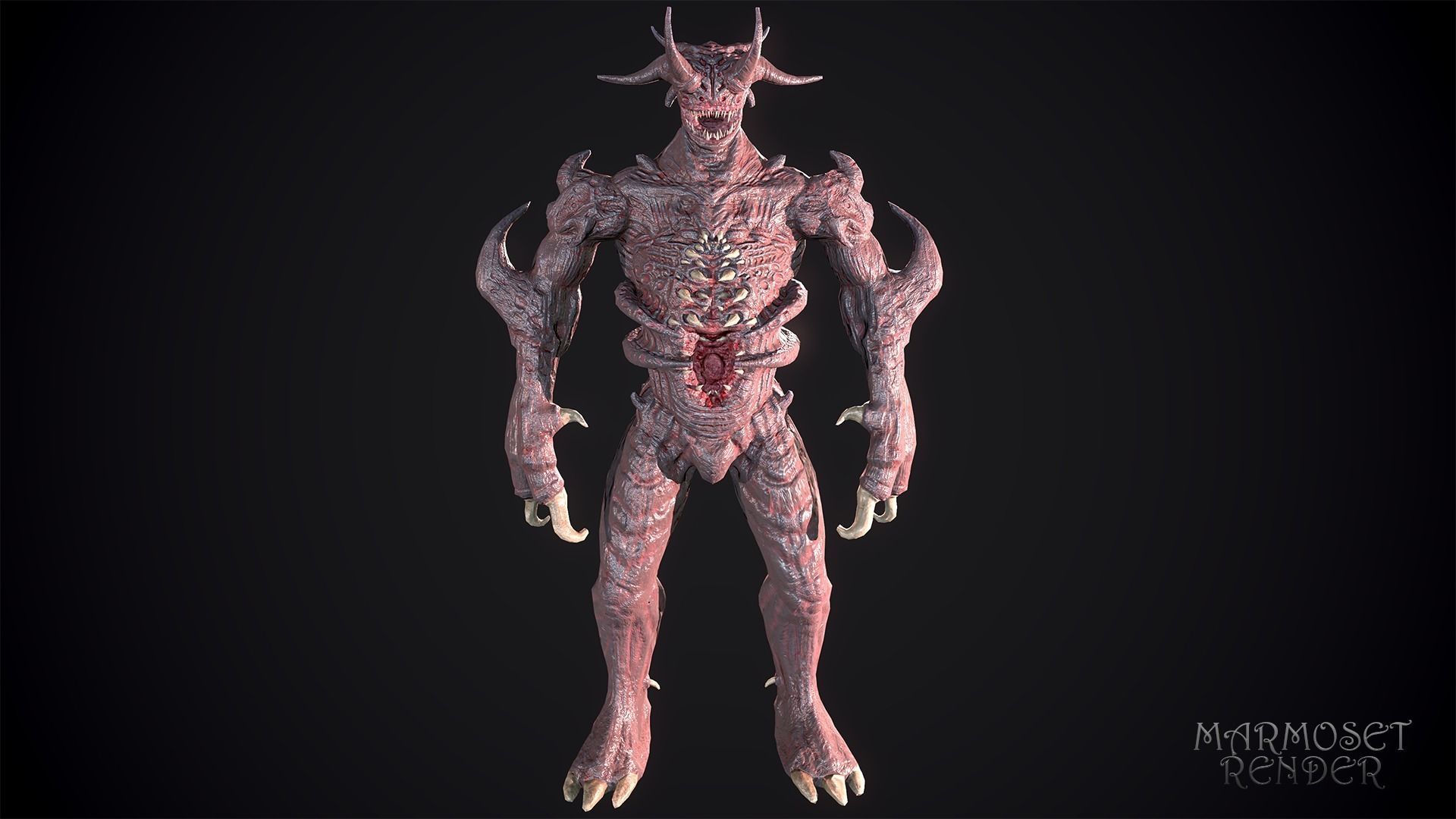 Infernal Demon Low-poly 3D model_4