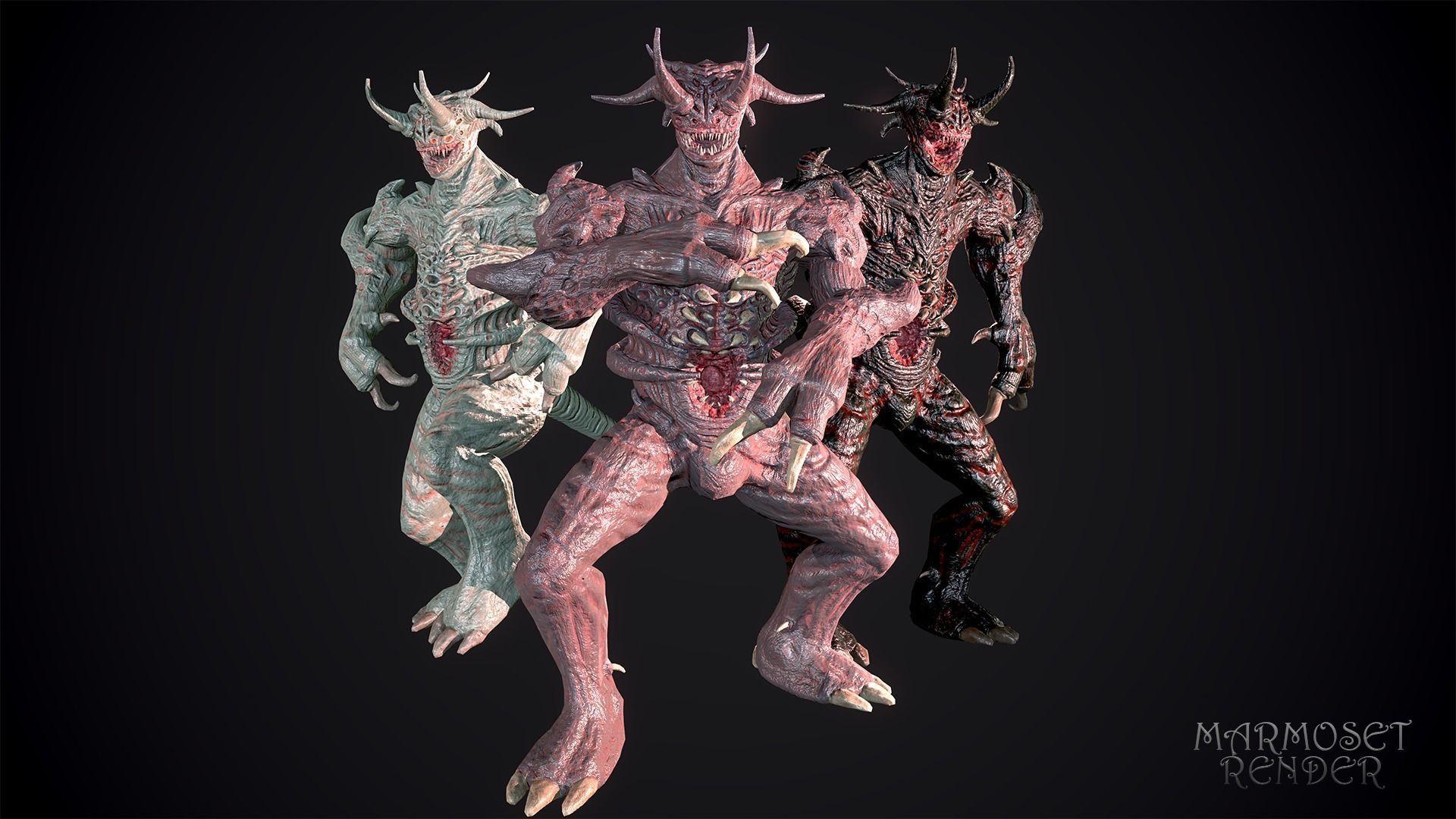 Infernal Demon Low-poly 3D model_2