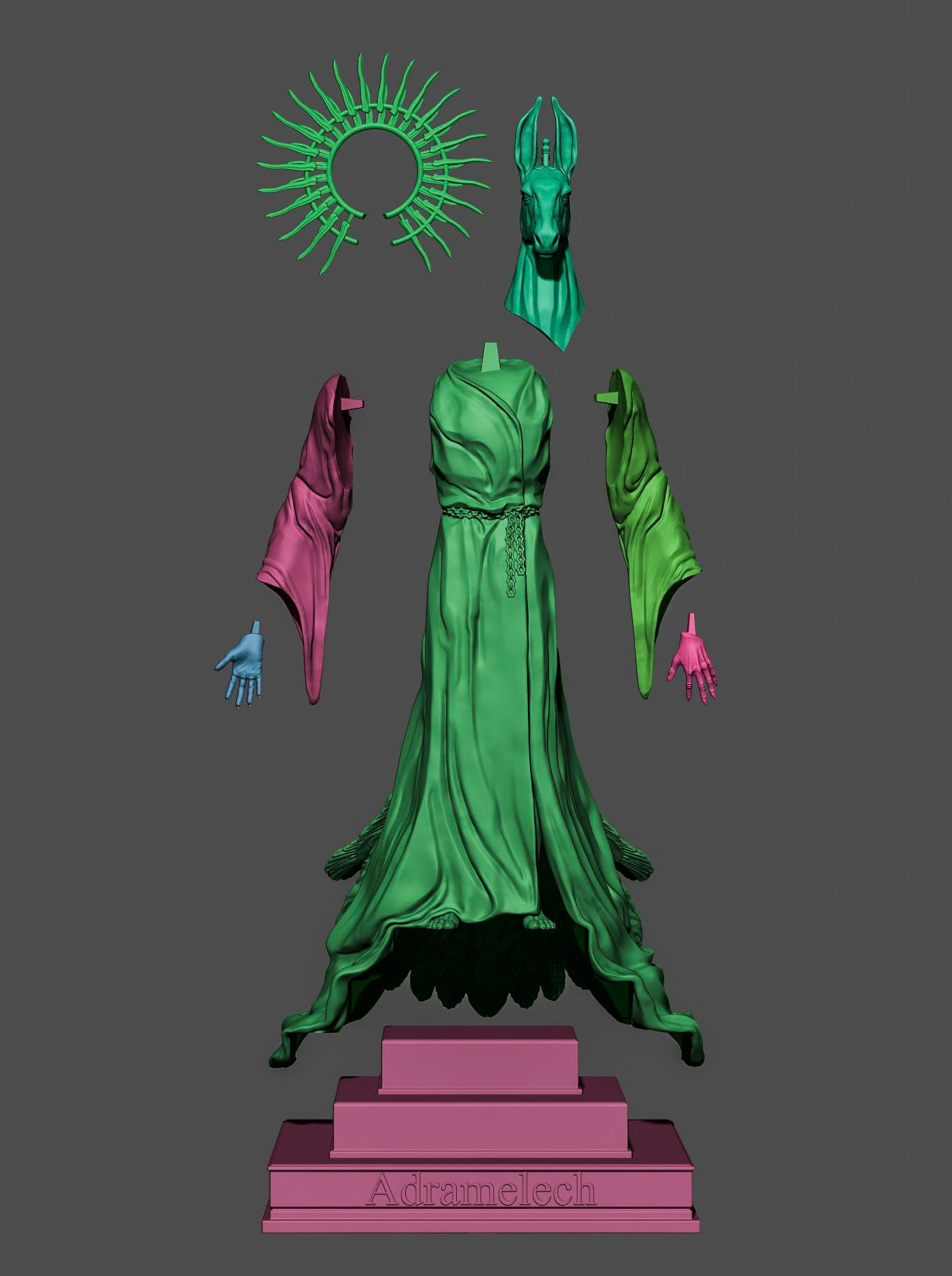 Adramelech demon 3D print model_8