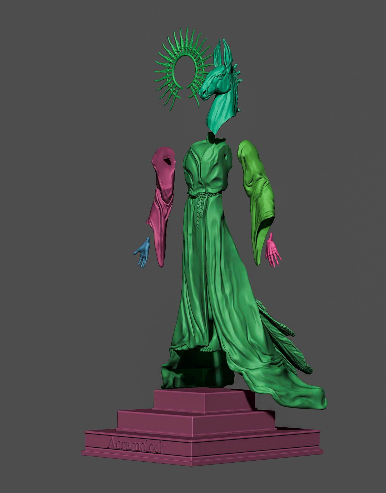 Adramelech demon 3D print model_9