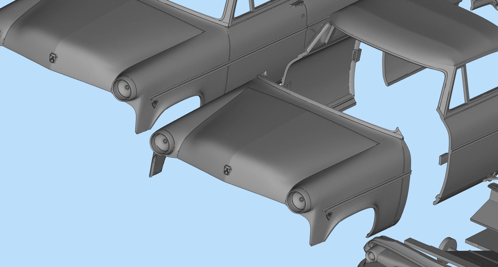 Classic american car Crestline Sunliner STL printable 3D print model_22