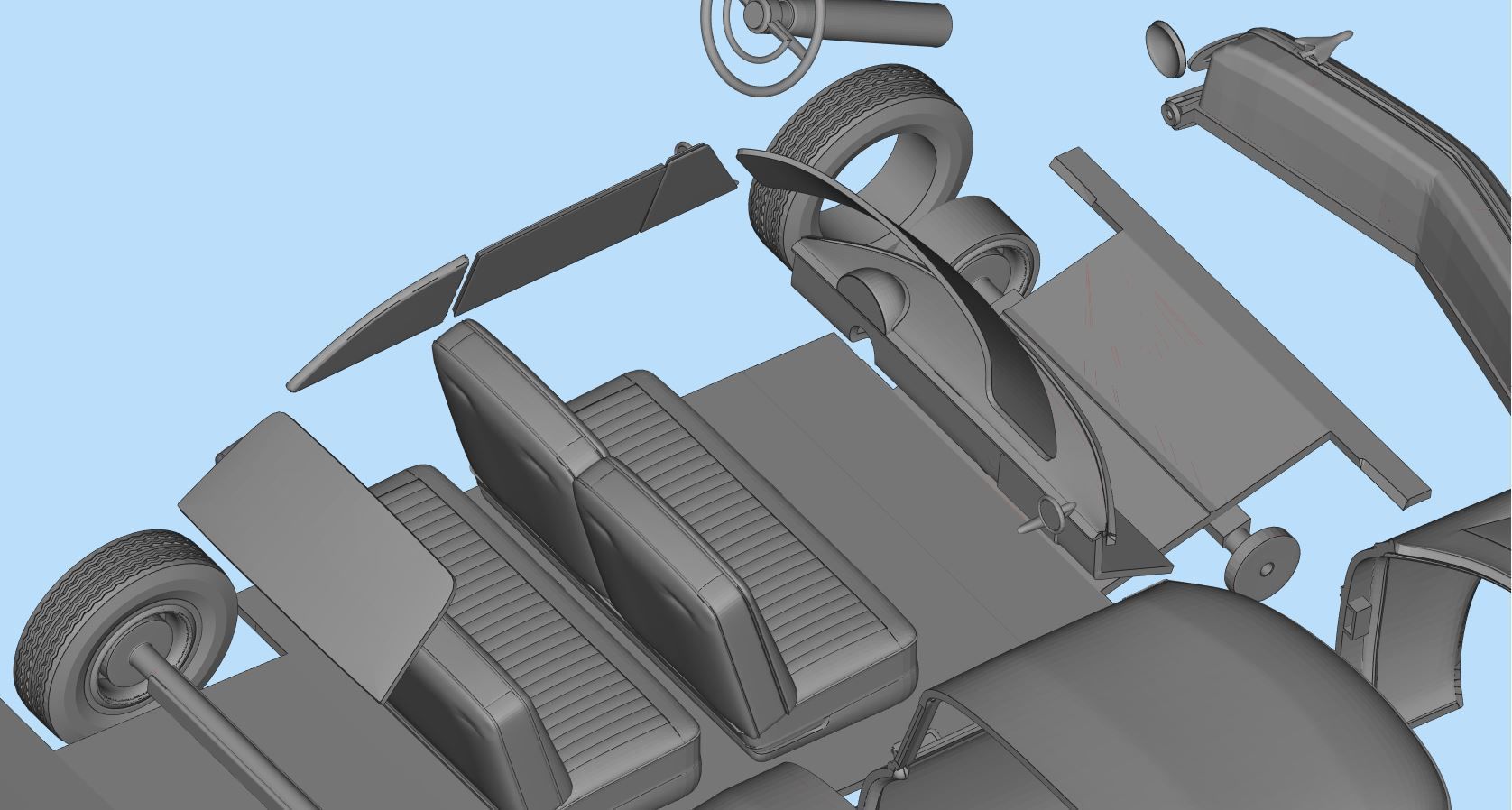 Classic american car Crestline Sunliner STL printable 3D print model_5